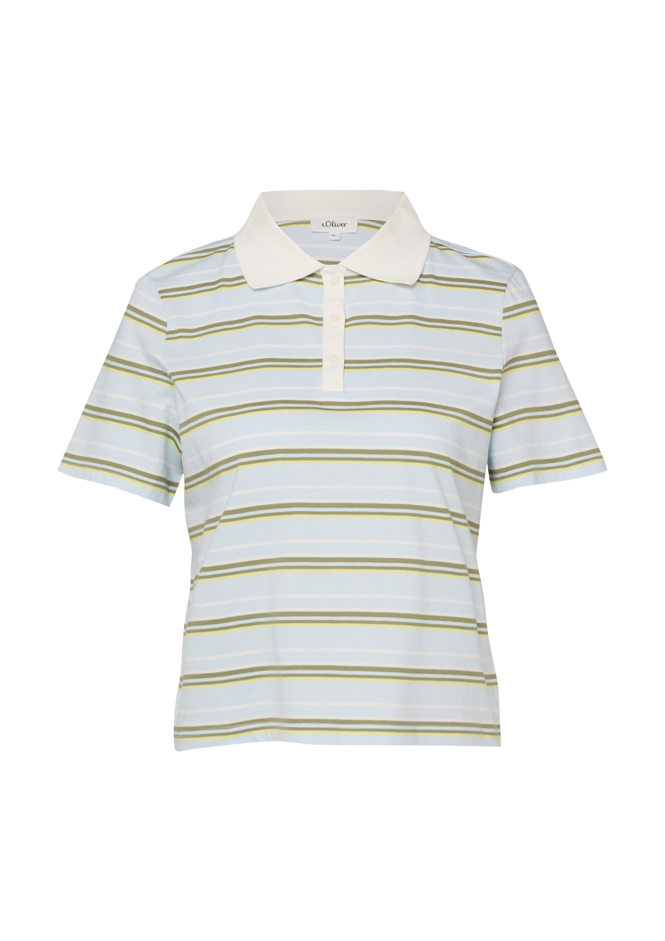 s.Oliver Kurzarmshirt Polo-Shirt Verkürztes Poloshirt im Slim Fit
