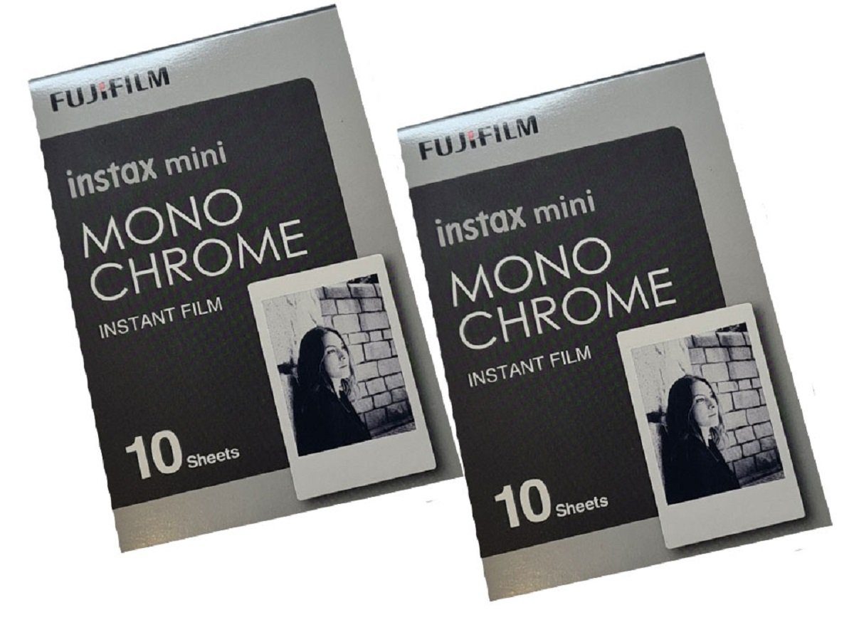 FUJIFILM 2x Fuji Sofortbildfilm für Instax Sofortbildkamera Mini Monochrome