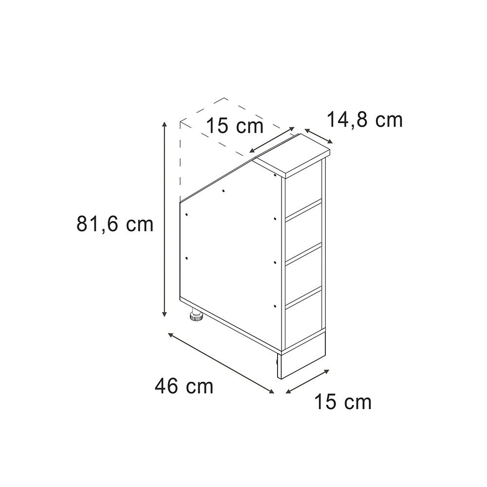Vicco Unterschrank R-Line, Goldkraft Eiche, 15 günstig online kaufen