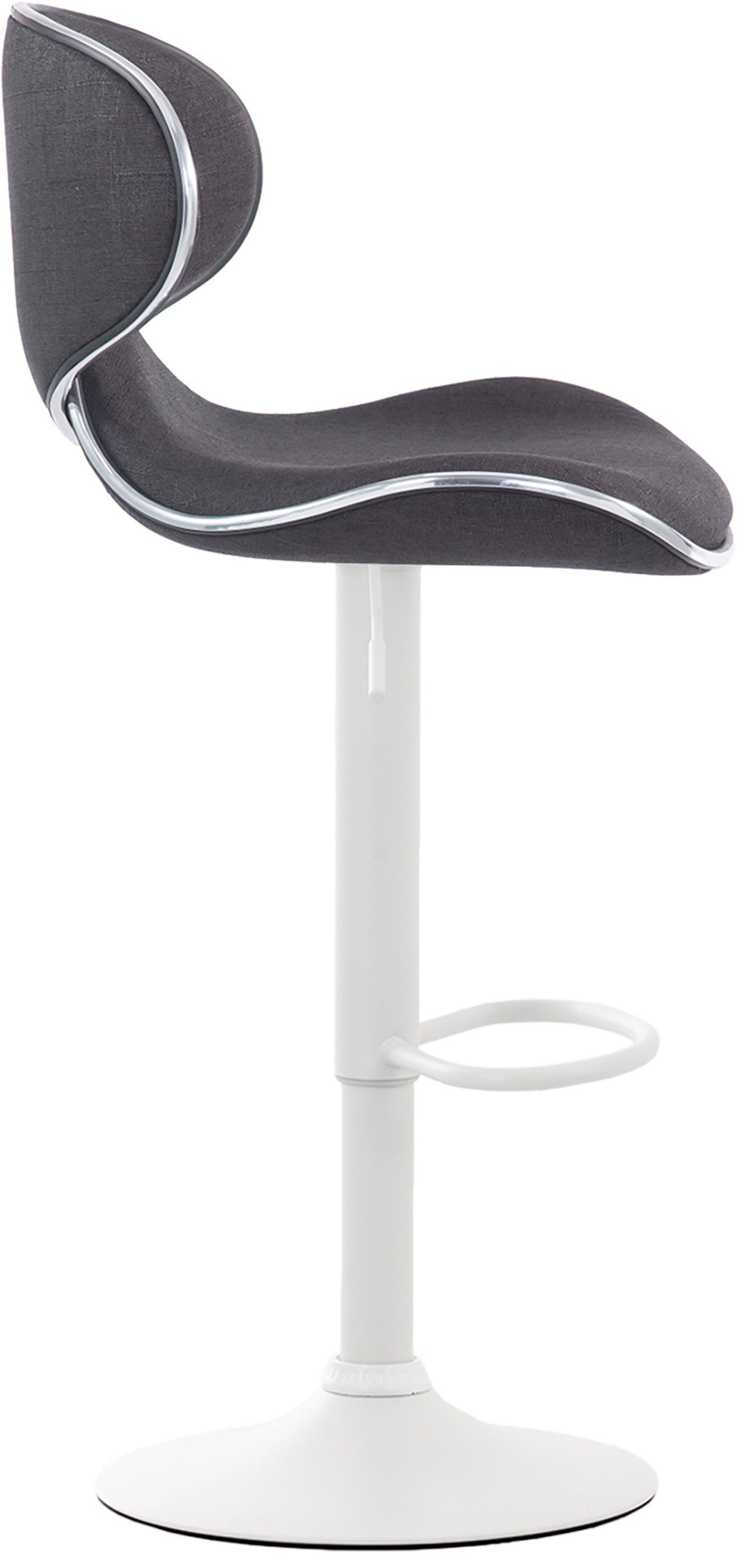 Dunkelgrau Barhocker Hocker TPFLiving 360° Theke weiß - Rückenlehne Stoff - hoher Sitzfläche: Las-Palmas & - drehbar (mit Metall höhenverstellbar Küche), für - Gestell: