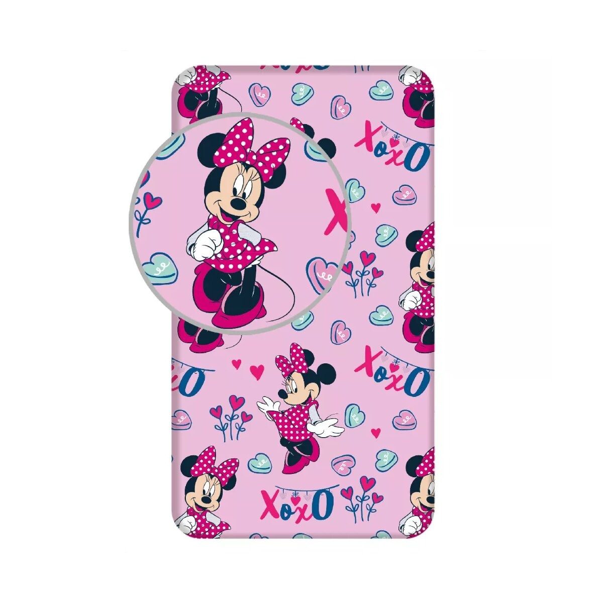 Disney Spannbettlaken Disney Minnie XoXo Spannbettlaken 90x200cm 100% Baumwolle, 100% Baumwolle, (1 Stück)