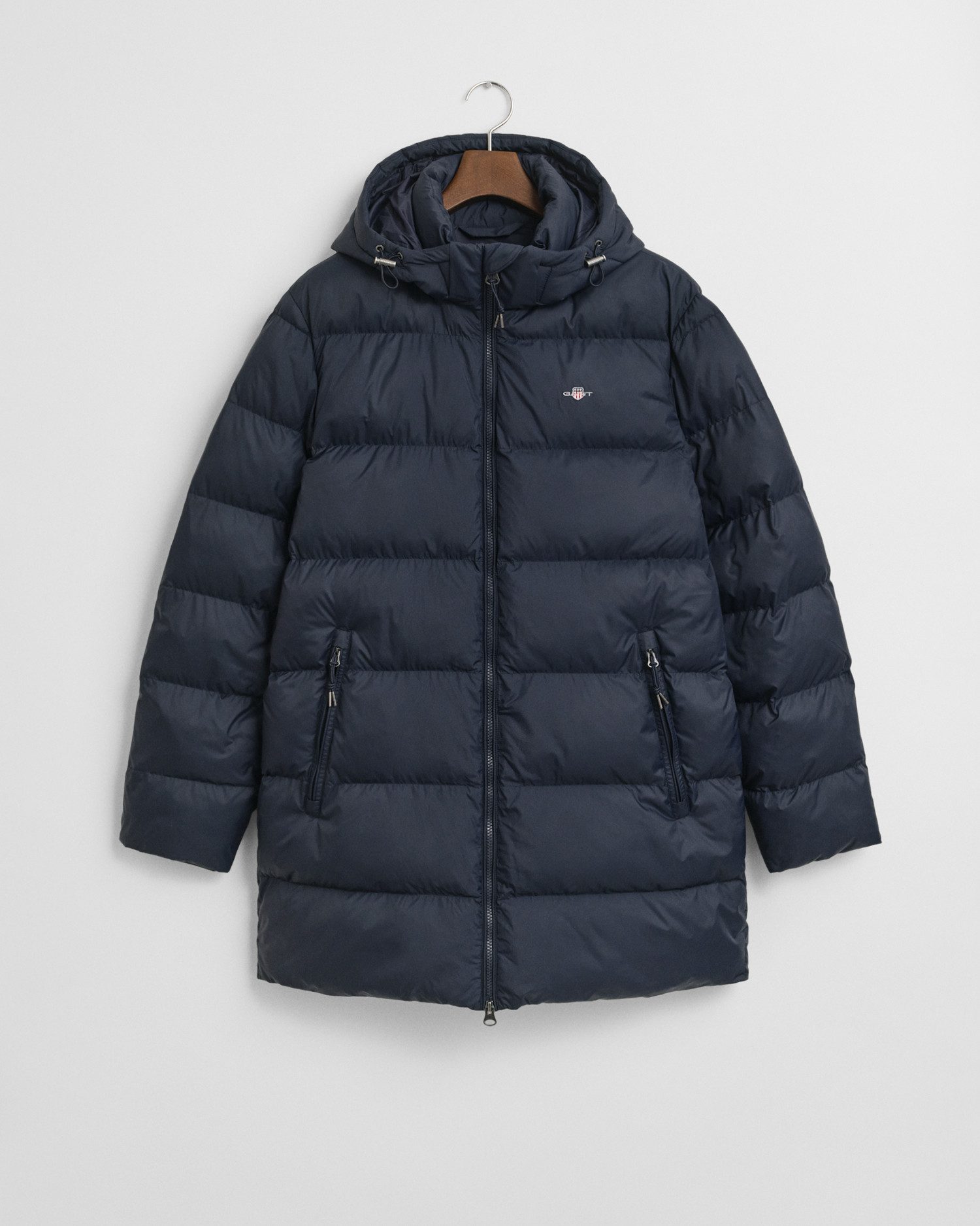 Gant Steppmantel ACTIVE CLOUD MID LENGTH Puffermantel, regular fit, abnehmabre Kapuze, 2-Wege-Reißverschluss
