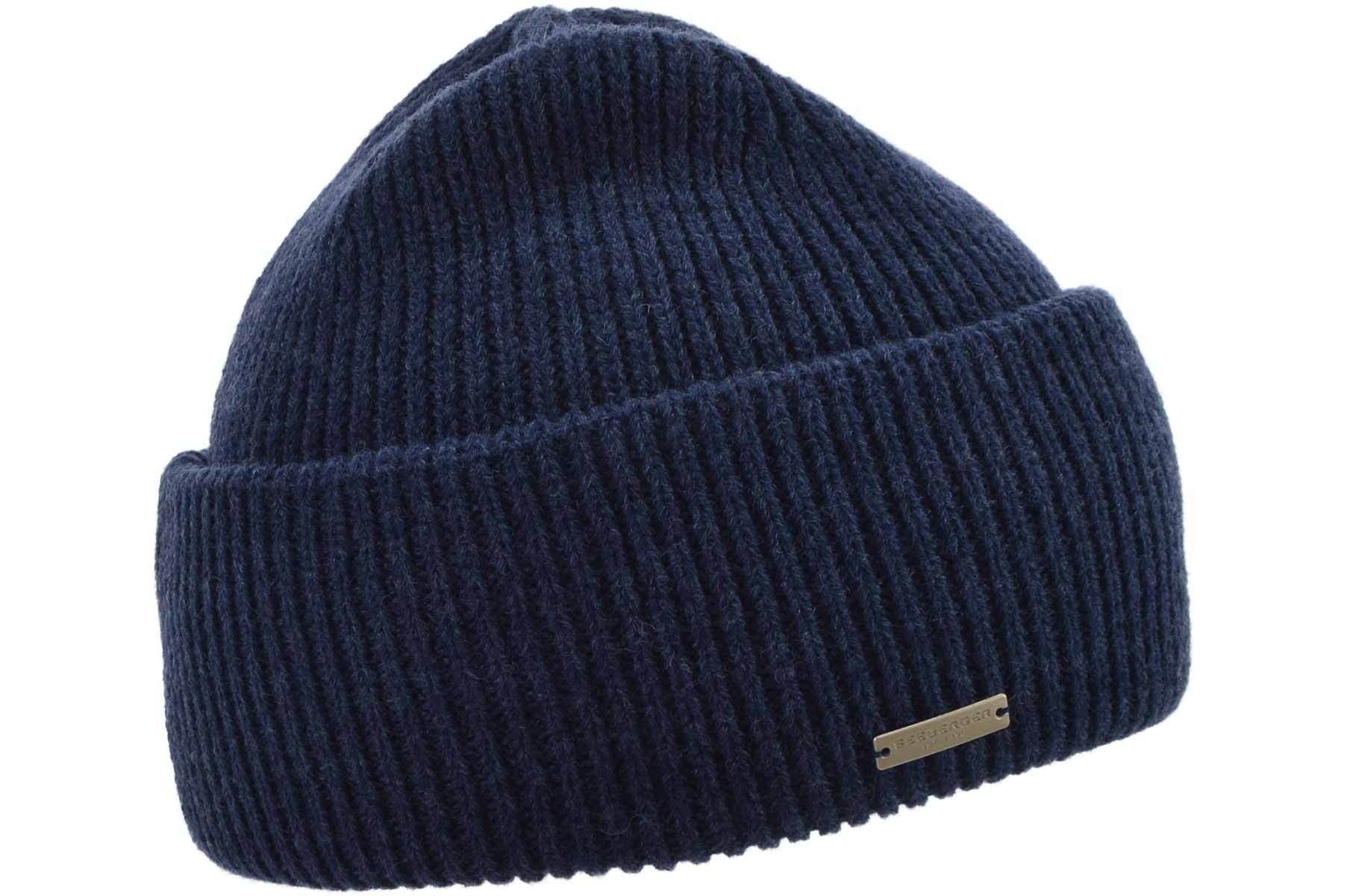 Seeberger Strickmütze Strick Aufschlagmütze in Rippenstruktur 18236-0