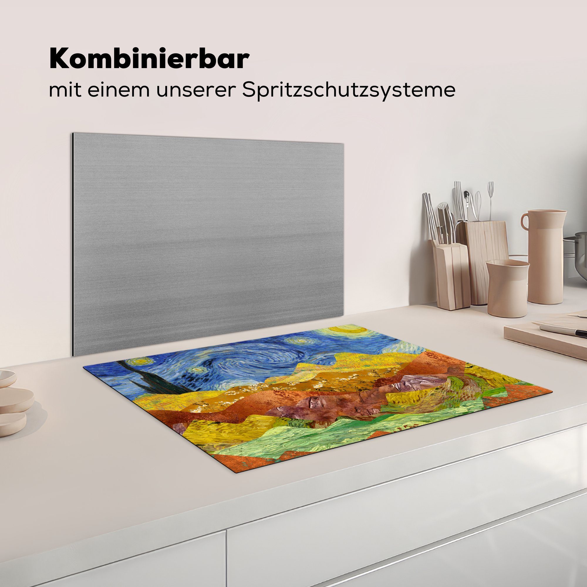 71x52 cm, Ceranfeldabdeckung (1 tlg), Van Vinyl, Induktionskochfeld küche, - Schutz MuchoWow Meister die - Gogh für Alte Malerei, Herdblende-/Abdeckplatte