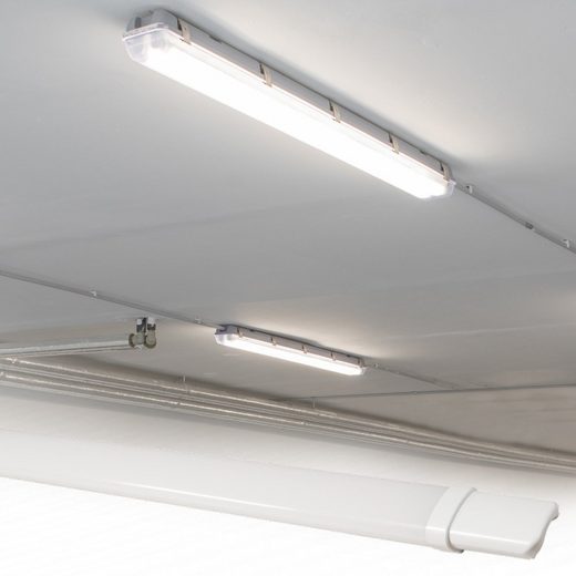 AußenDeckenleuchte, 2x LED Wannen Leuchte Decken Hallen Lampe Keller Nass Raum