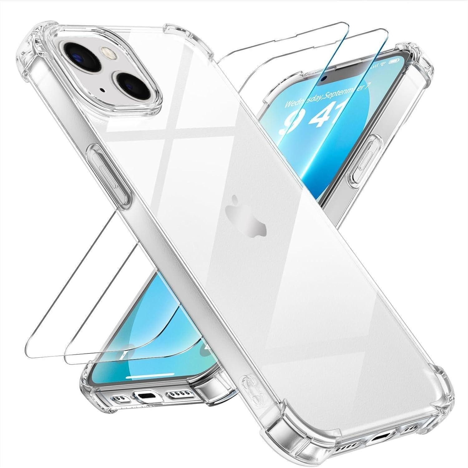LuxusKollektion Schutz-Set Handyhülle iPhone 13 Mini TPU Panzerglas iPhone 13 Mini Transparent