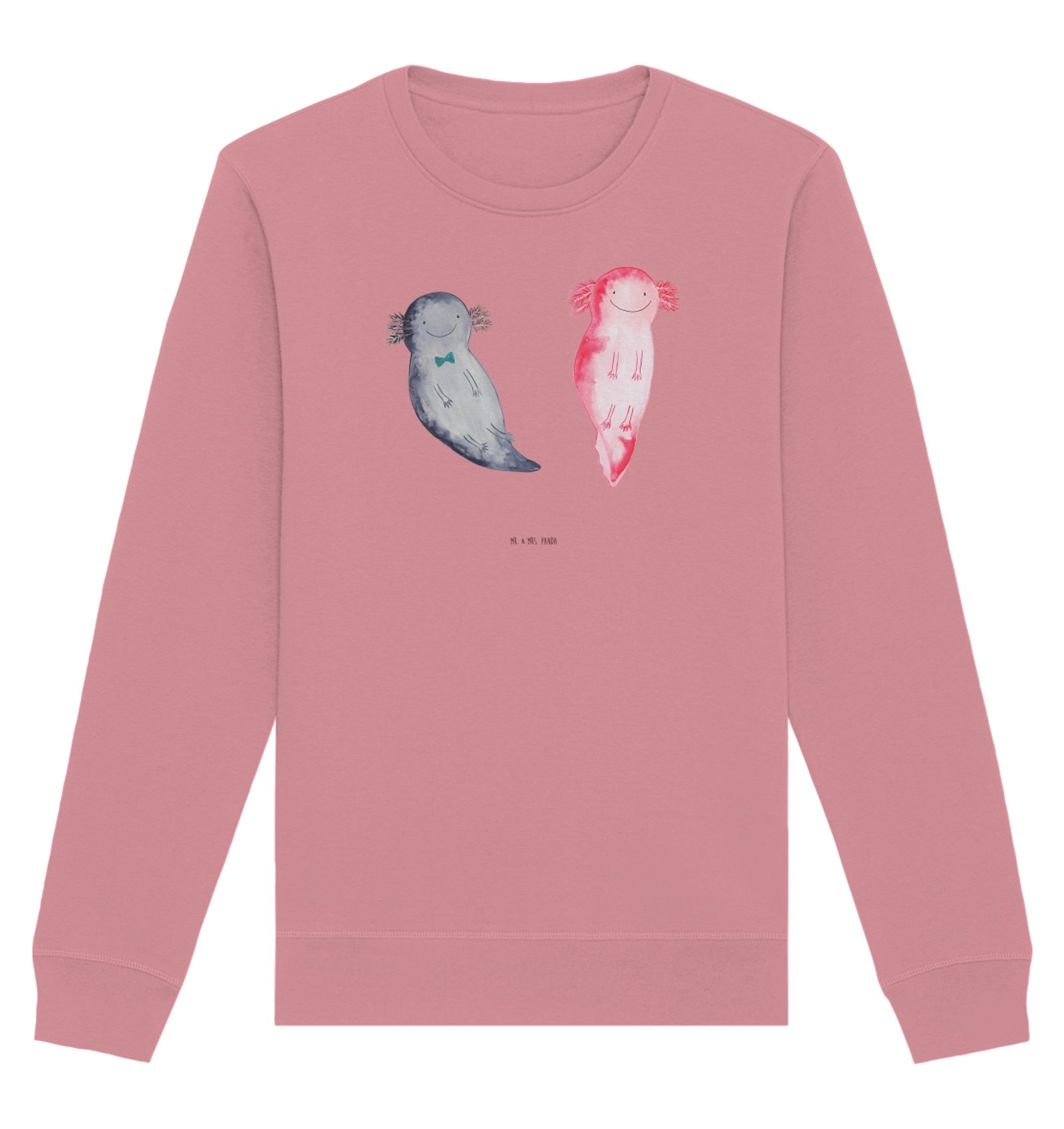 Longpullover Axolotl Liebe Größe XL - Canyon Pink - Geschenk, Sweatshirt, Sweatshi