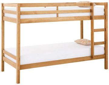 Lüttenhütt Etagenbett Alpi, aus schönem massivem Kiefernholz, Stockbett, Liegeflächenlänge 200 cm