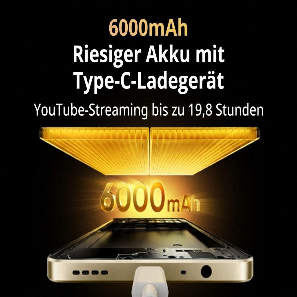 Realme Note 70T 6,75'' Smartphone 6000mAh, 7,94mm Ultra-Slim, IP54 Handy Smartphone (6.75 Zoll, 64 GB Speicherplatz, 13 MP Kamera, Android 15, 90Hz, 4GB + 64GB, Militär-Stoßfest, 15W Schnellladung)