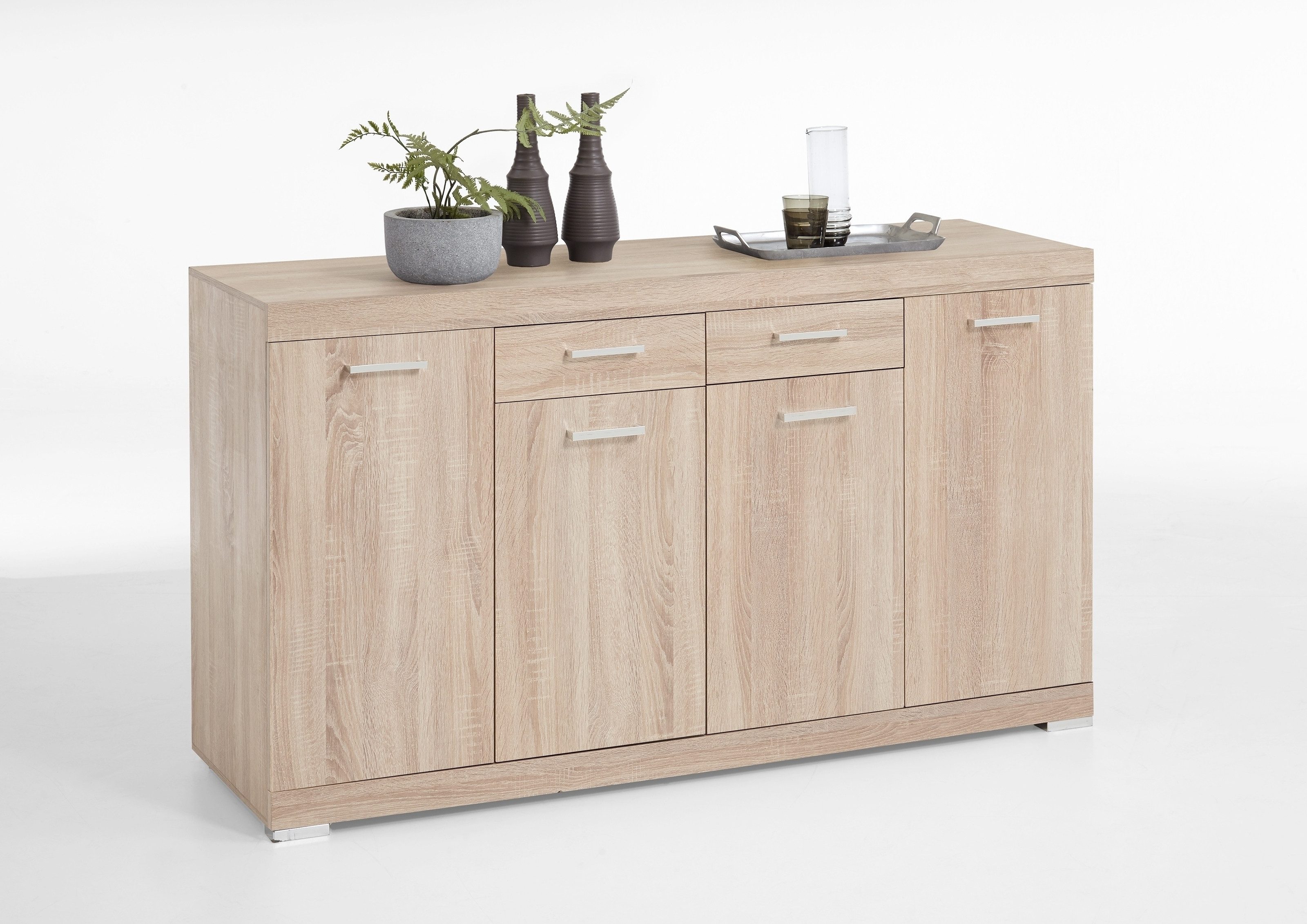 PREISBRECHER Kombikommode BRISTOL 4 XL, in Eiche Dekor - 160x89,9x49,9cm (BxHxT)