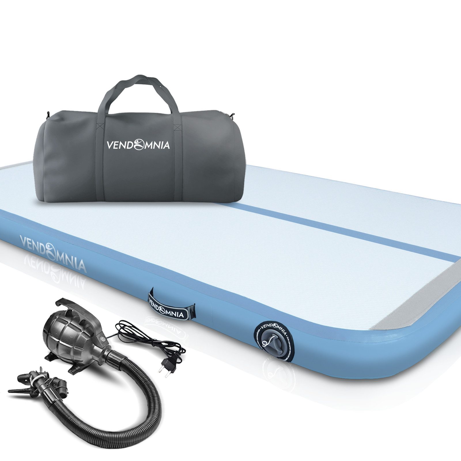 VENDOMNIA Turnmatte AIR Tracking TRACK Matte - aufblasbar, Tumbling Matte (10 cm - 20 cm hoch, mit elektrischer Pumpe, Farbwahl, Größe: 1 2 3 4 m Tumblingmatte, Gymnastikmatte, Turnmatte, Trainingsmatte, Fitnessmatte)