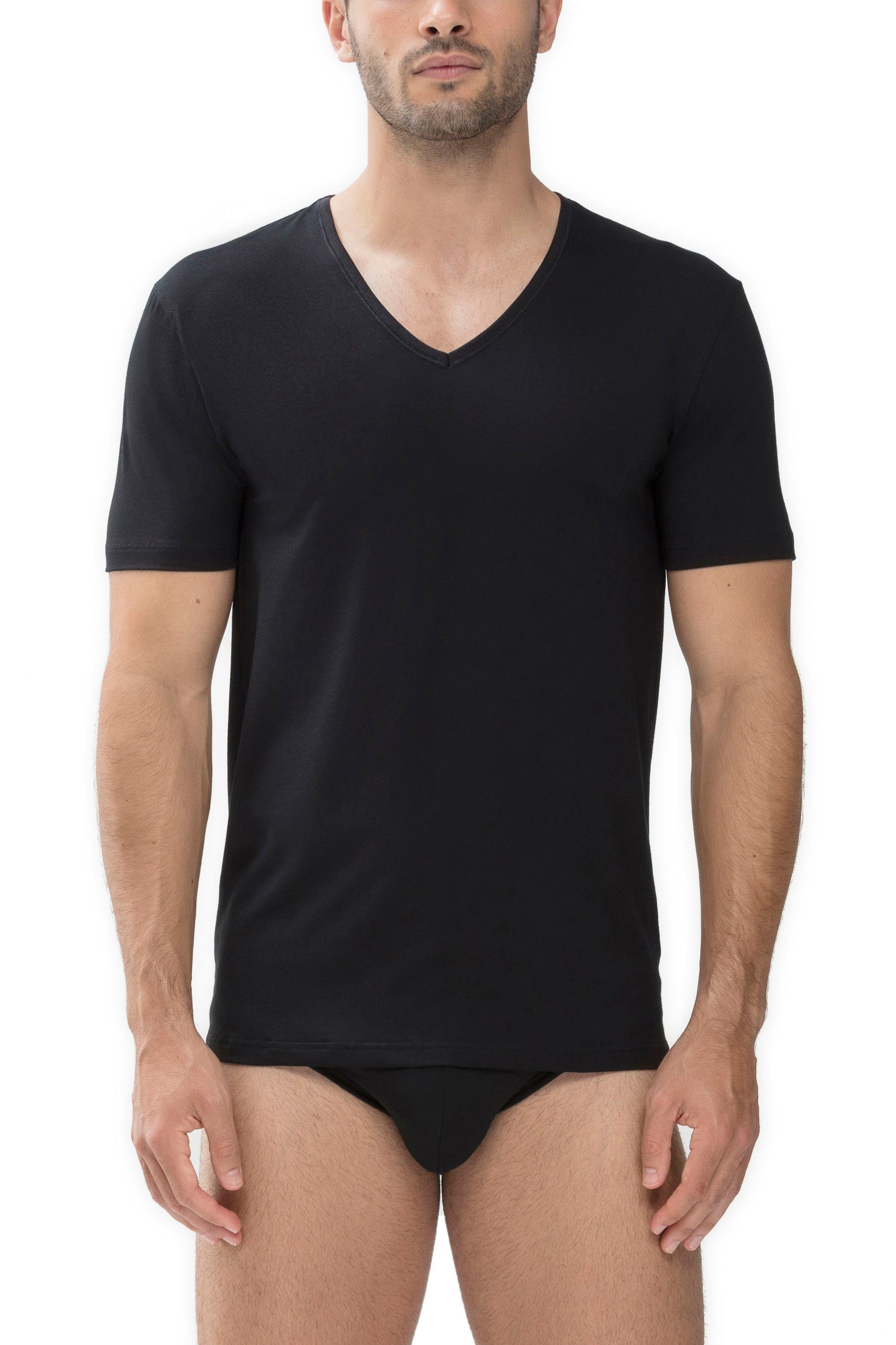 Mey Unterziehshirt Dry Cotton schwarz V-Ausshnitt und mit Halbarm