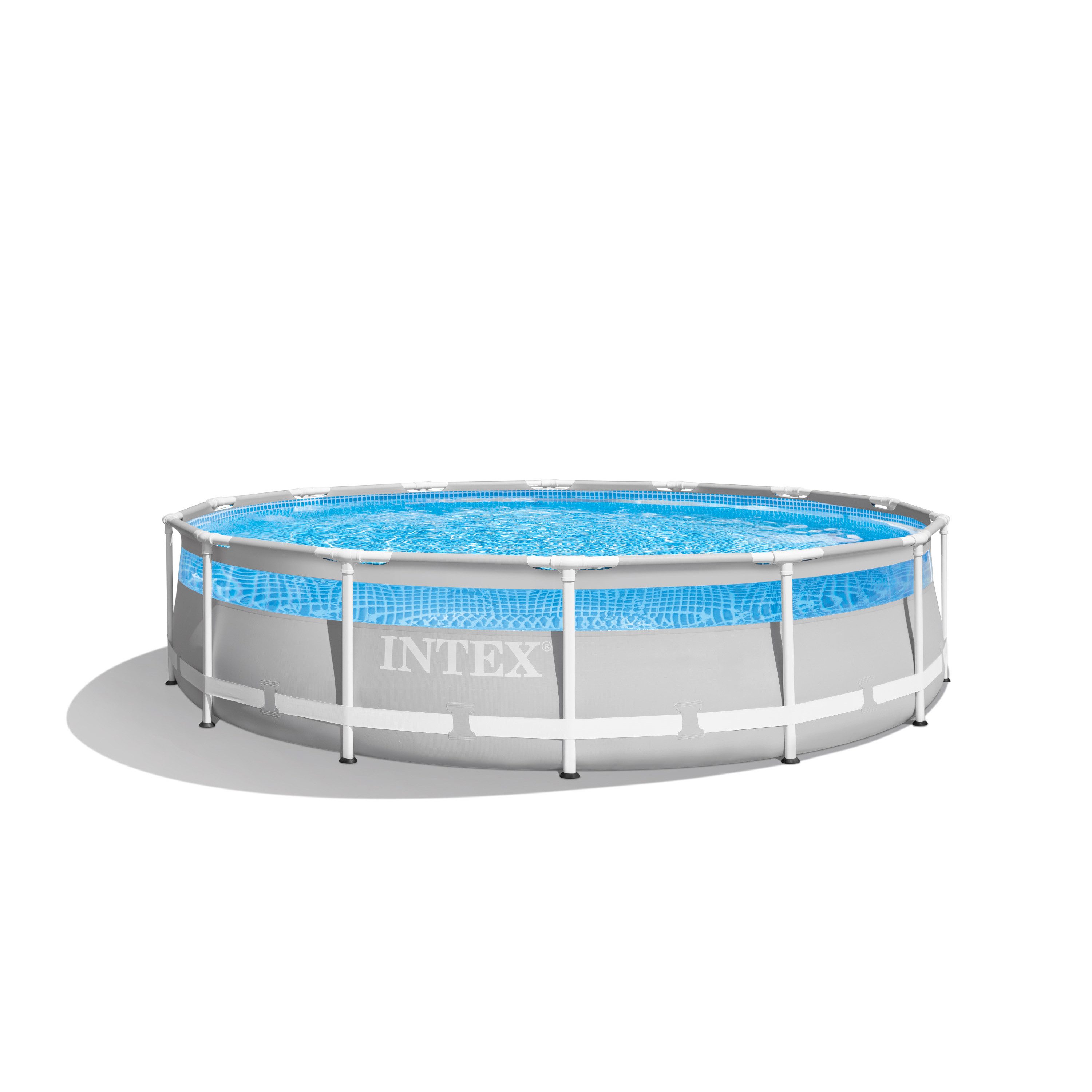 Intex Pool Frame Pool Set - Clearview Premium (427x107cm), inkl. Filterpumpe, Leiter & Planen
