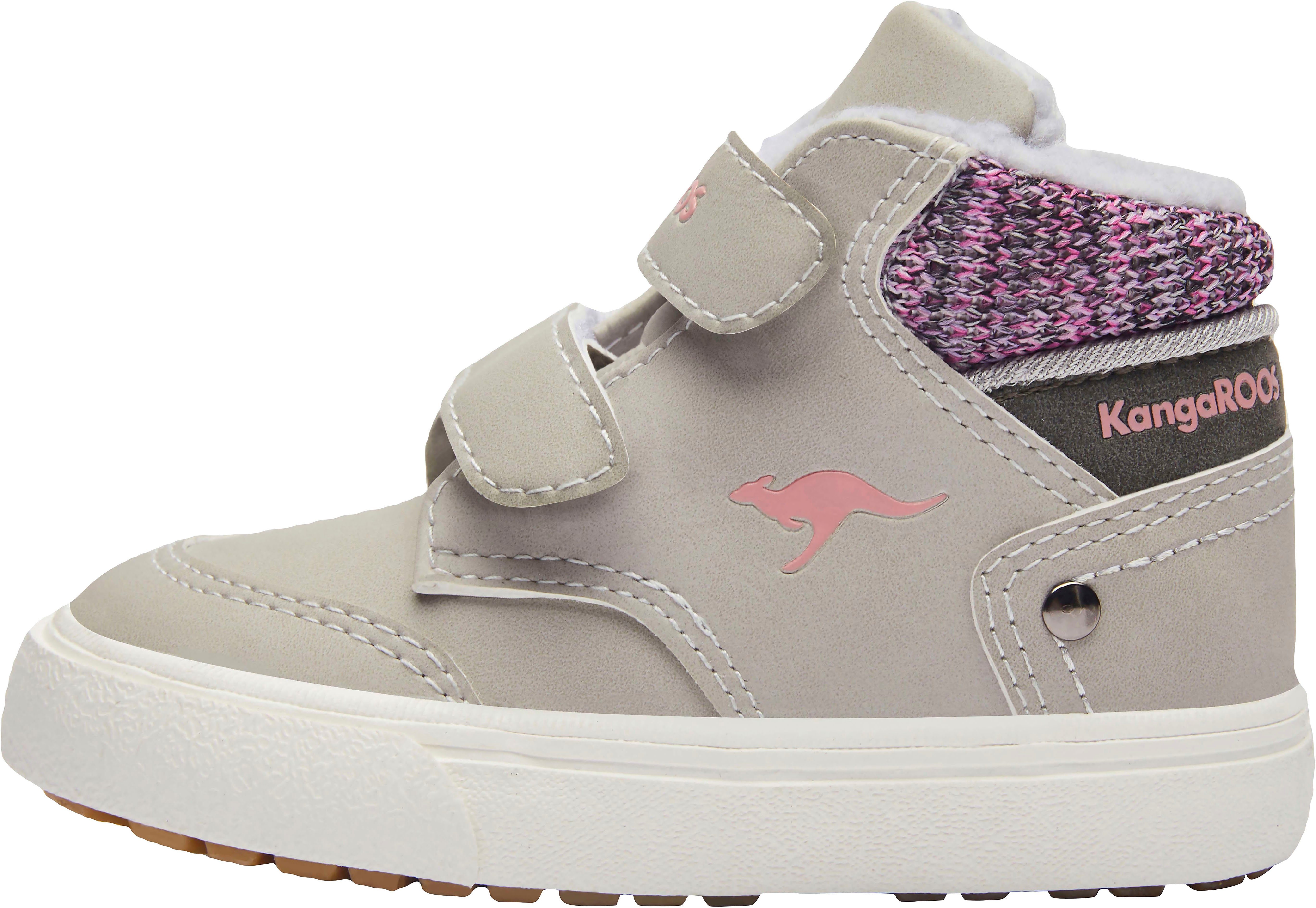 KangaROOS KaVu Primo V Sneaker mit Klettverschluss hellgrau-lila