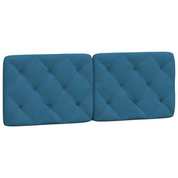 vidaXL Bett Bett mit Matratze Blau 140x200 cm Samt