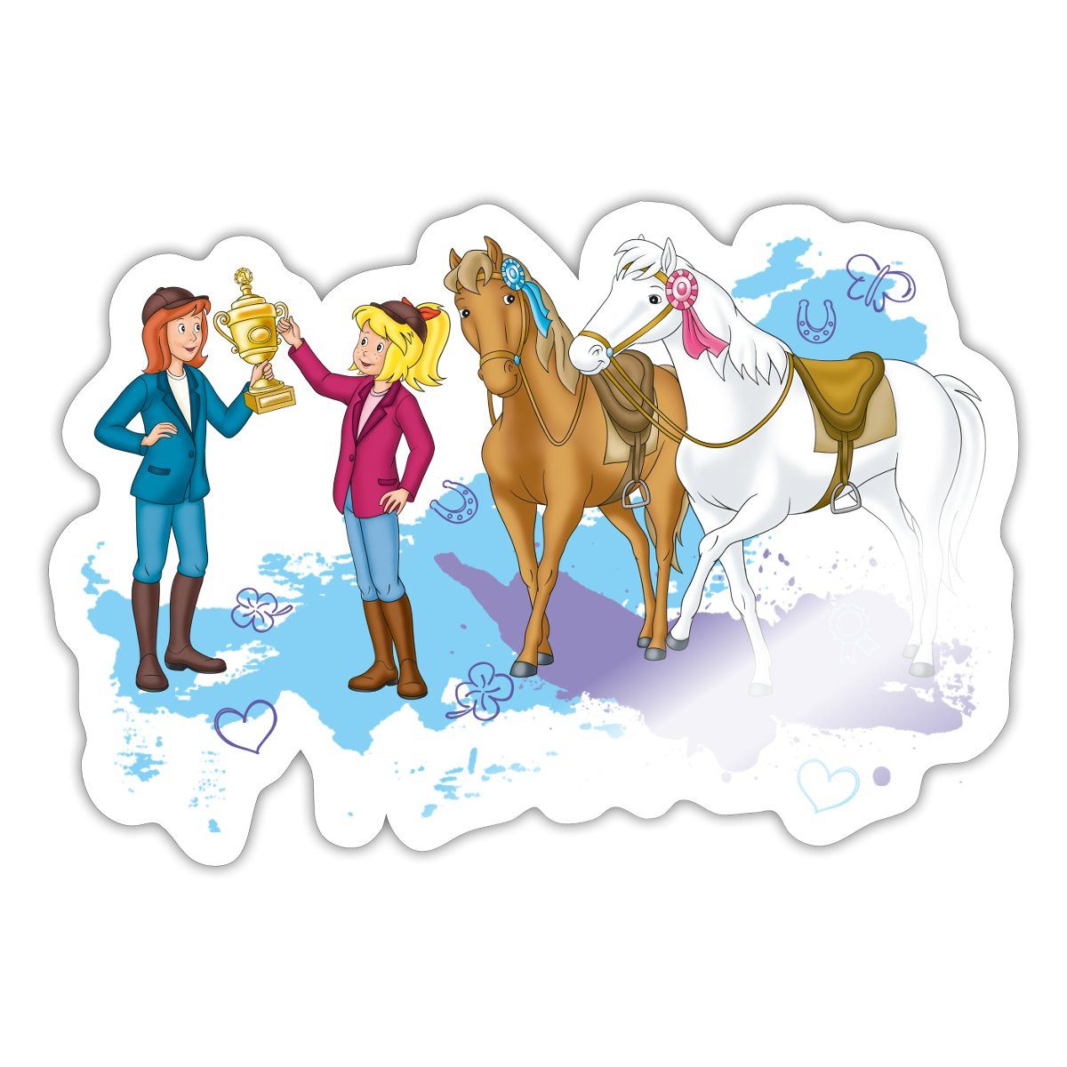 Spreadshirt Aufkleber Bibi Und Tina Pokal Siegerschleifen Sticker Aufkleber