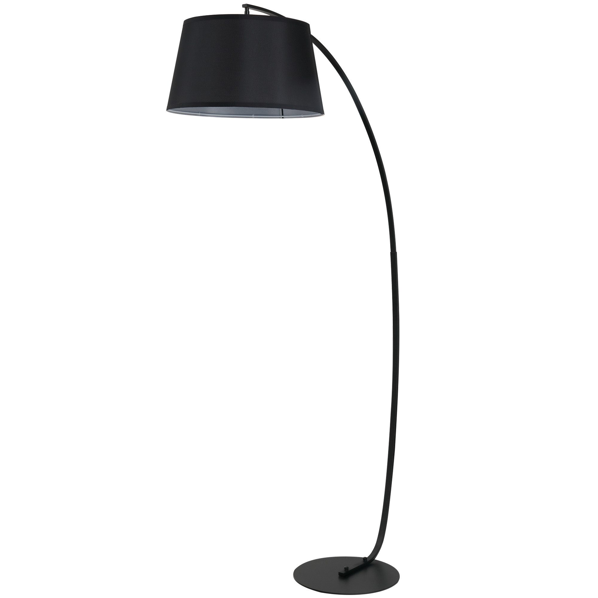 FELIXLEO Stehlampe Bogenlampe Stehlampe Arc aus Metall mit Leinen Lampenschirm Schwarz