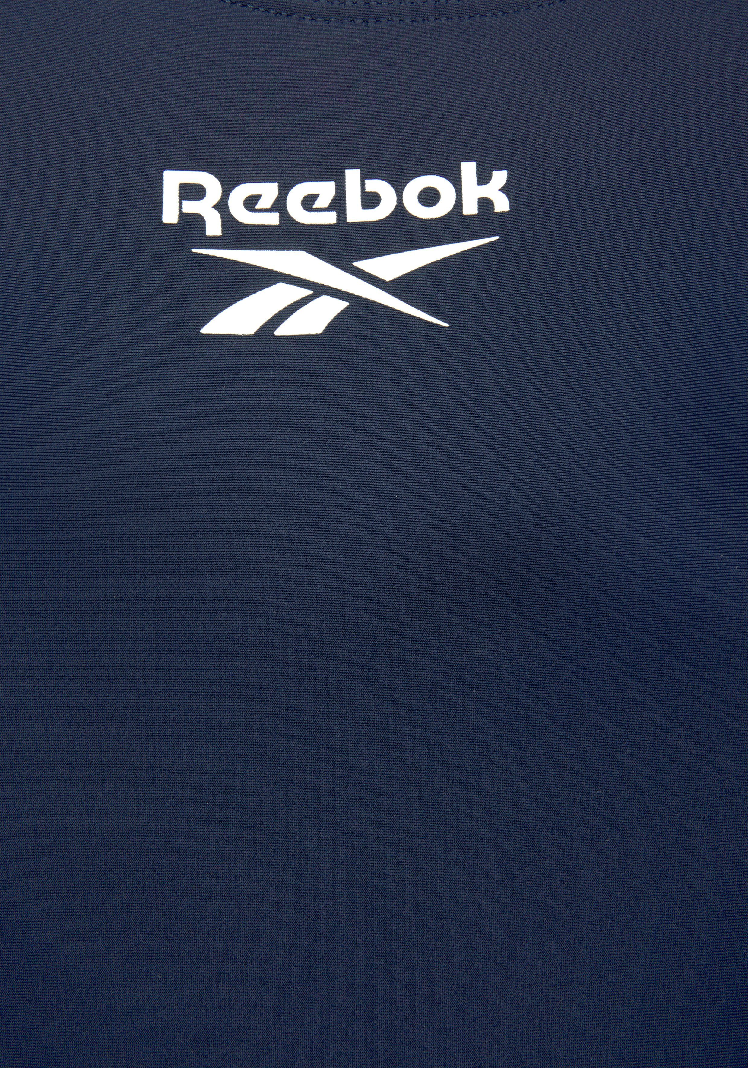 Reebok Badeanzug Rücken Logoschriftzug Adelia am und navy vorn mit