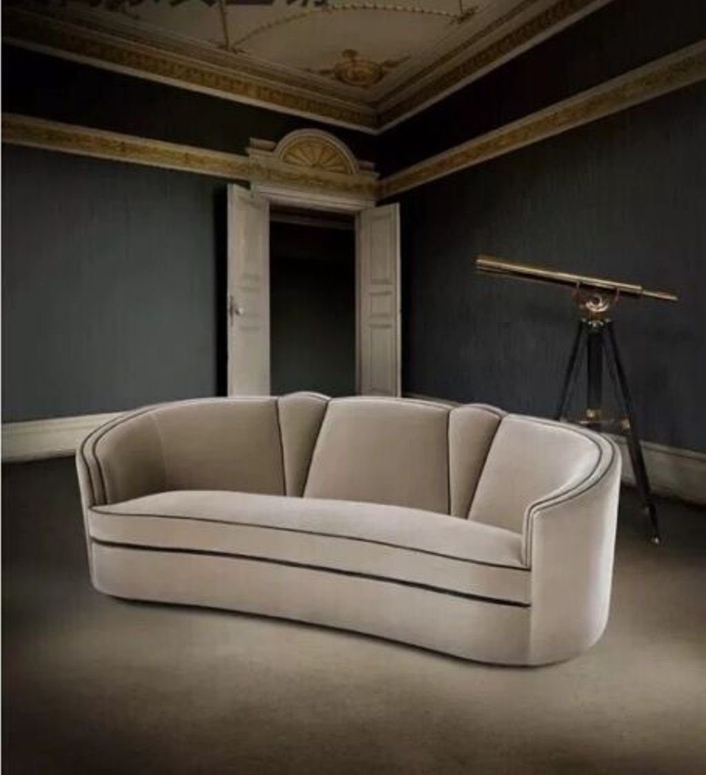 JVmoebel 3-Sitzer Hellbrauner Dreisitzer Couch Polster Design Sofa Modern, Made in Europe