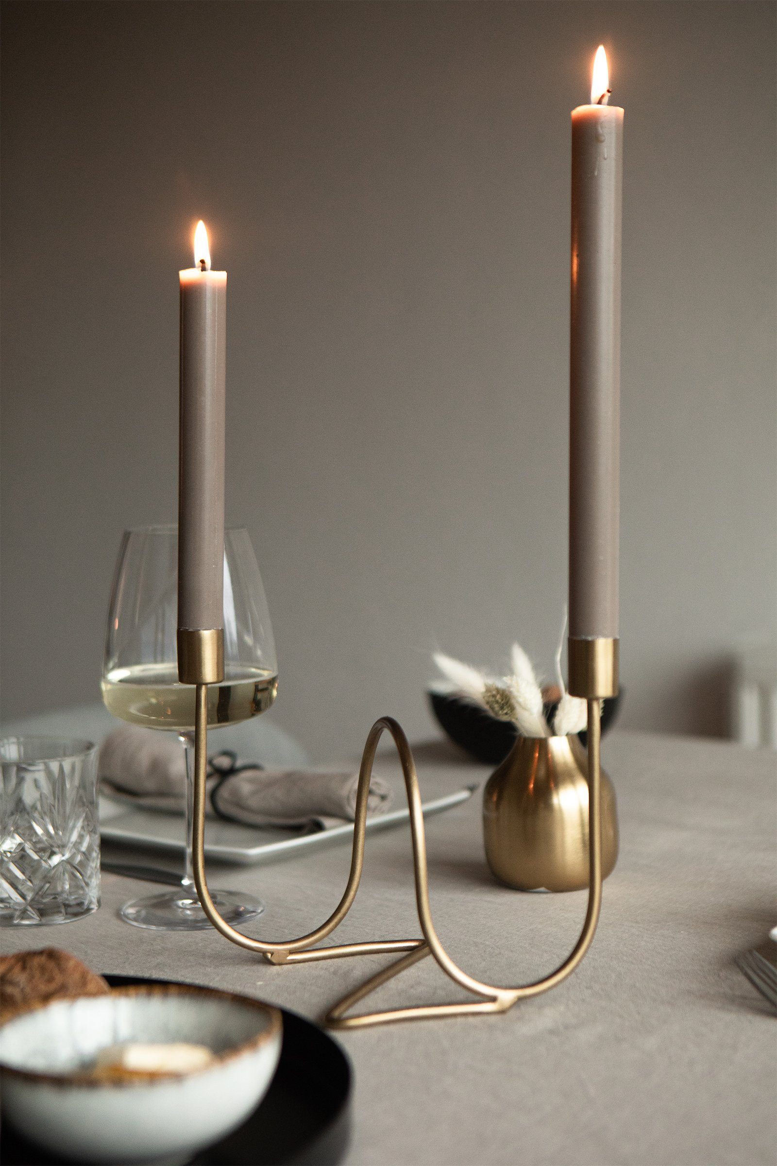 LaLe Living Kerzenständer Yeni in aus Gold Eisen 11x19cm
