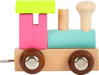 Small Foot Spielzeug-Zug Buchstabenzug Lokomotive, bunt, Holz, (Set, 1-tlg., 1), Einzigartiges Design, Made in Germany