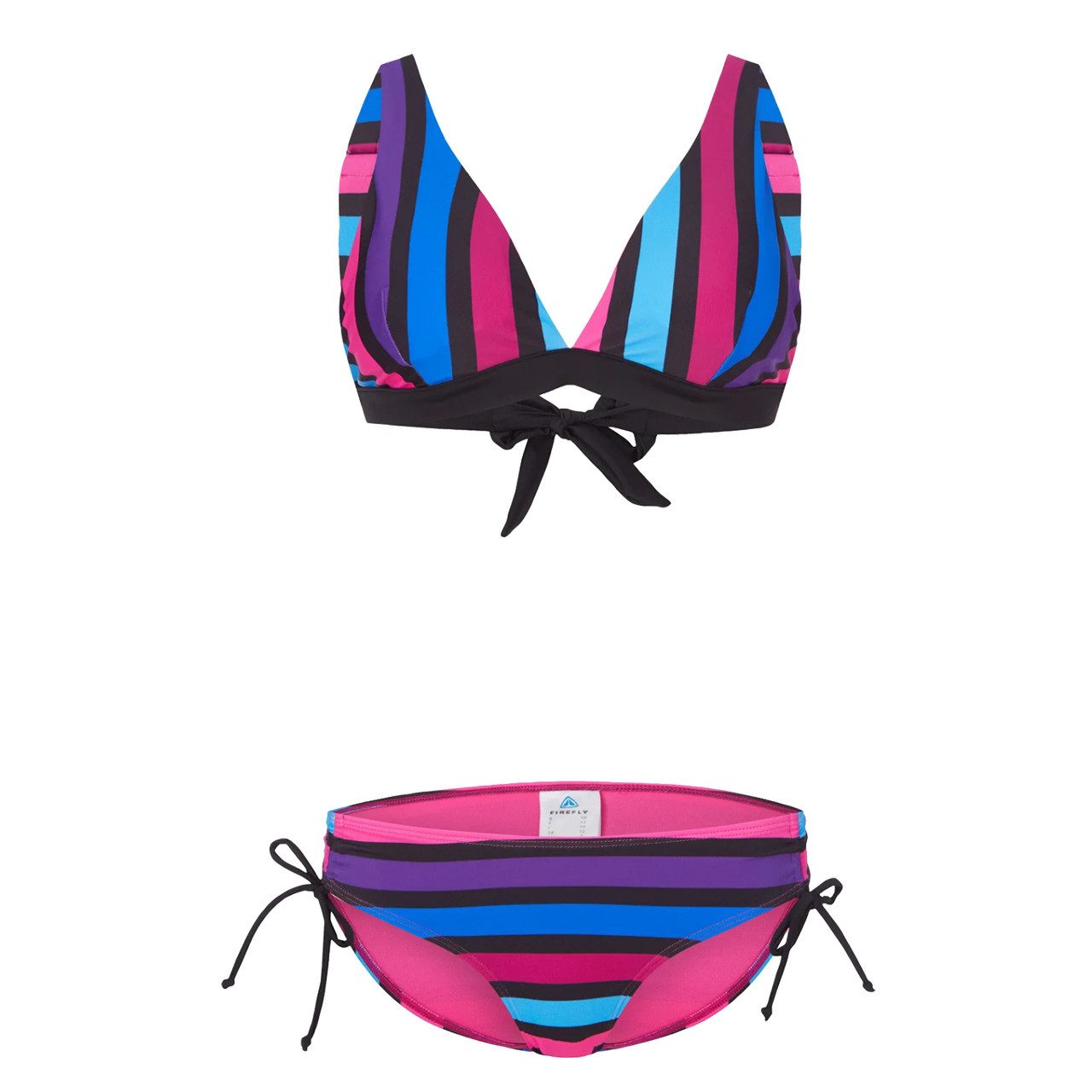 FIREFLY Moon II Slip Bikini Donna A Vita Media Con Inserti Laterali – Stripe, Colore Blu, Taglia XL