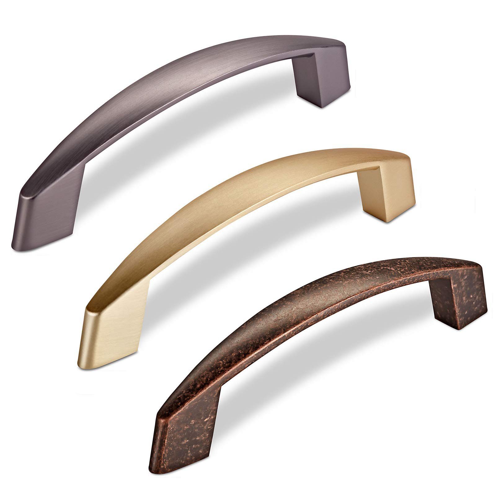 SO-TECH® Möbelgriff Bügelgriff THEA BA 96 - 128 mm - incl. Schrauben, Griff Schrankgriff Schubladengriff - incl. Schrauben