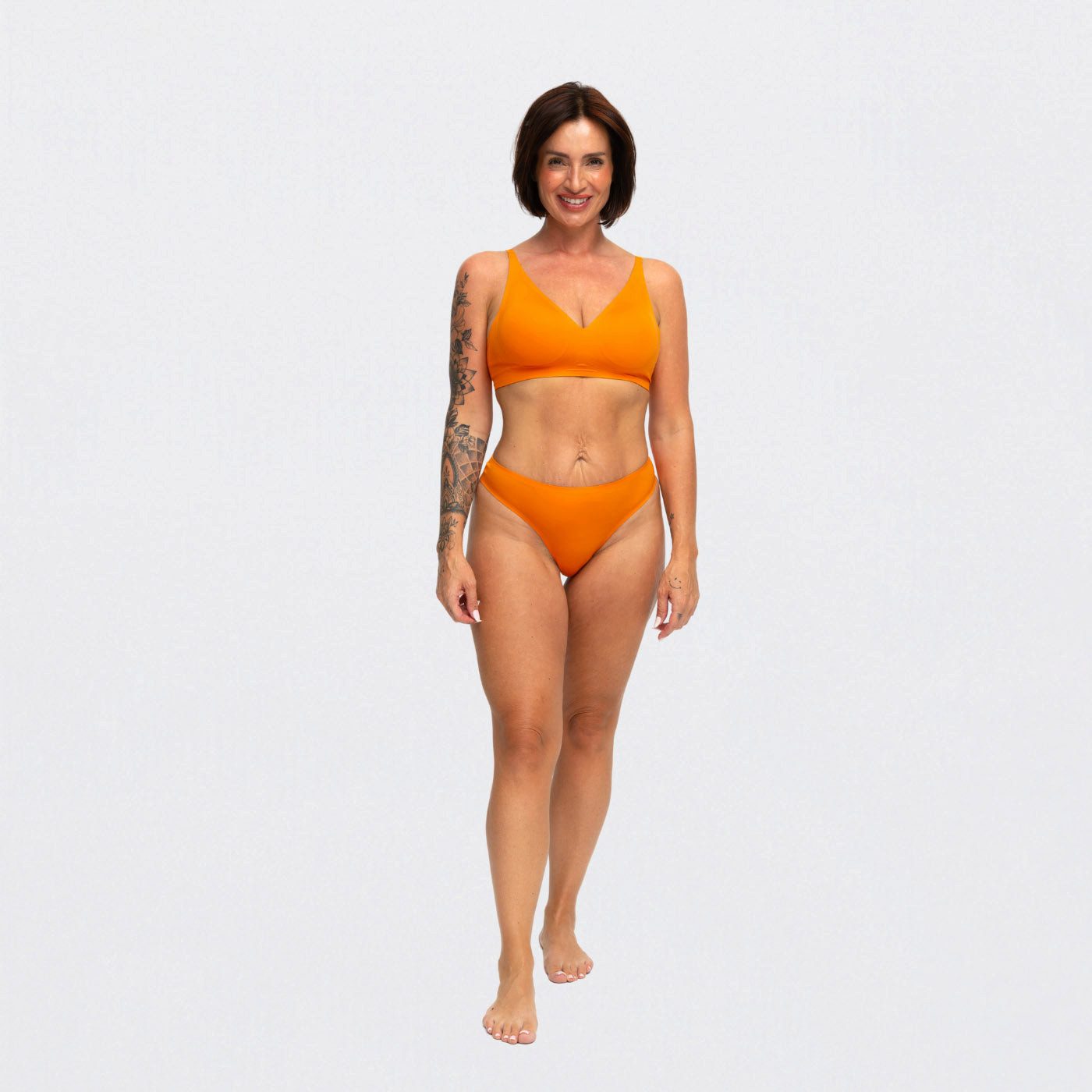 cfab by creamy fabrics Tanga Tanga Uni, 3er Pack-Sunset Orange-3XL