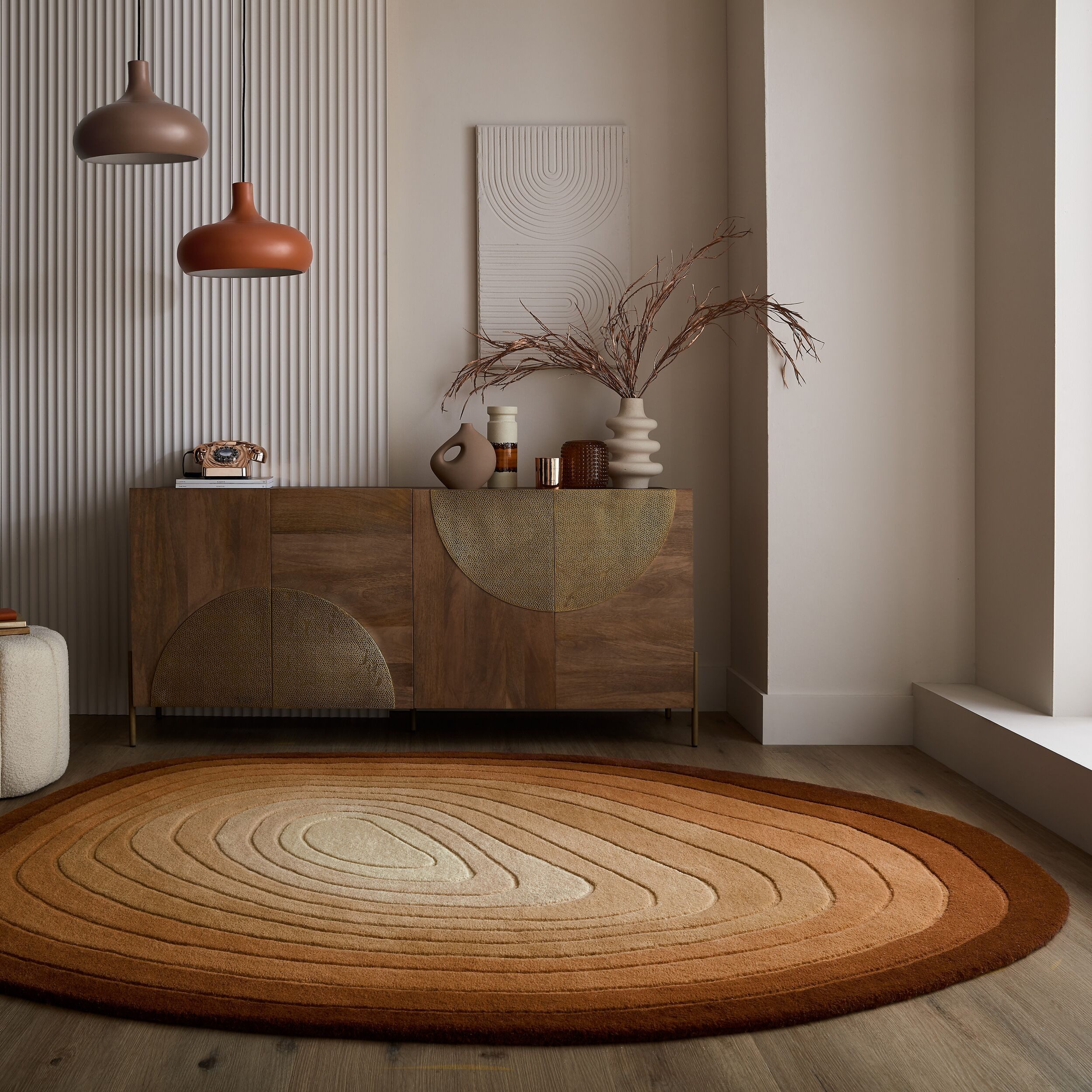 FLAIR RUGS Teppich PUDDLE OMBRE WOOL, rechteckig, Höhe: 11 mm, Wollteppich in Pfützenform