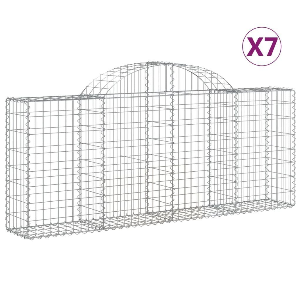 Thumbnail - vidaXL Blumentopf Gabionen mit Hochbogen 7 Stk. 200x30x80/100 cm Verzinktes Eisen (7 St)