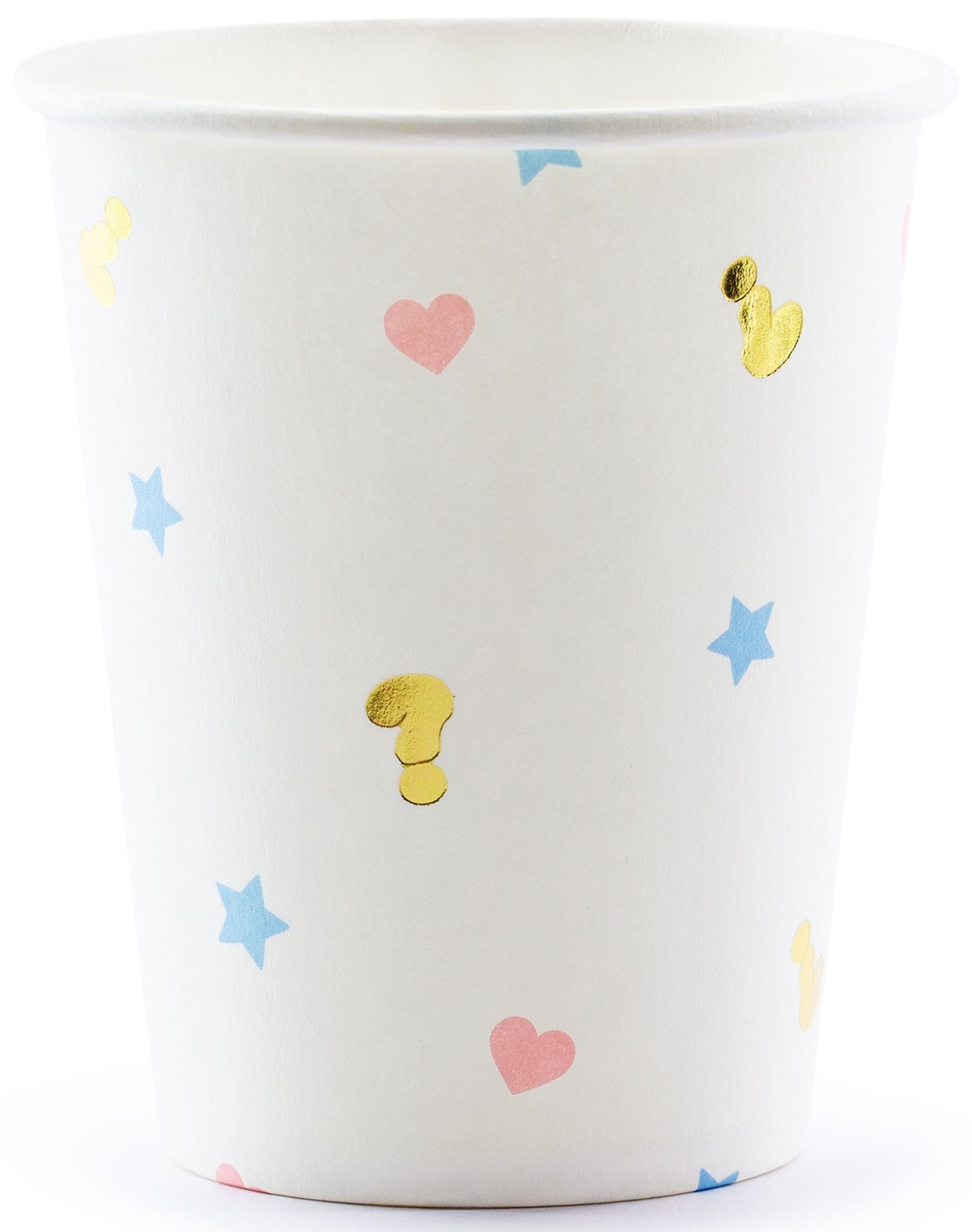 partydeco Becher Weiße Partybecher 200ml, 6er Set, ideal für Baby Shower!