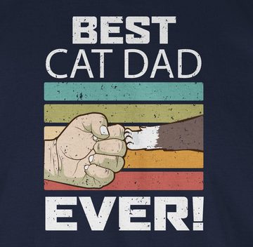 Shirtracer T-Shirt Best Cat Dad Ever Katzenliebhaber Katzenfan Geschenk Katzenbesitzer Geschenk