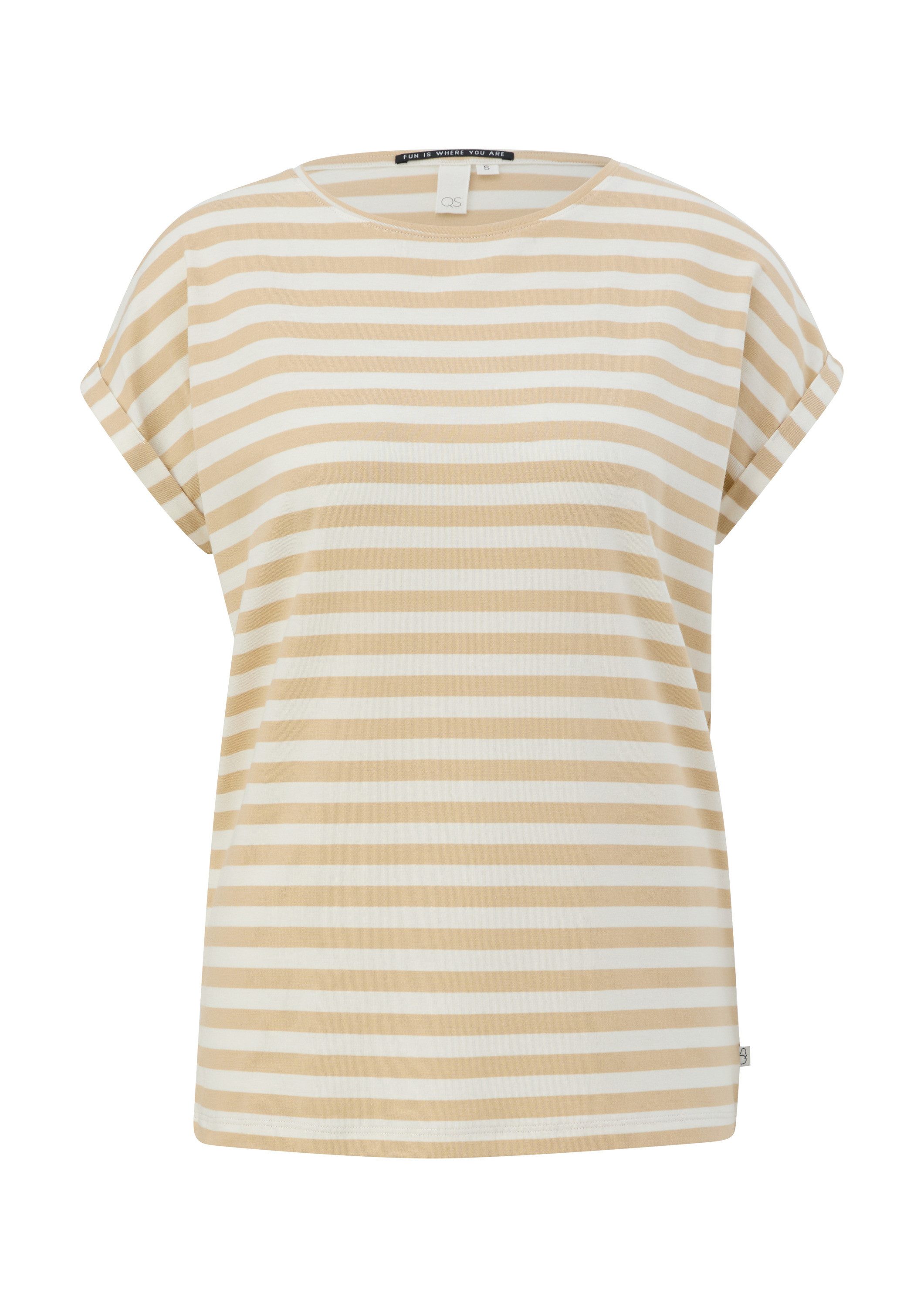 QS Kurzarmshirt T-Shirt Gestreiftes T-Shirt im Relaxed Fit günstig online kaufen