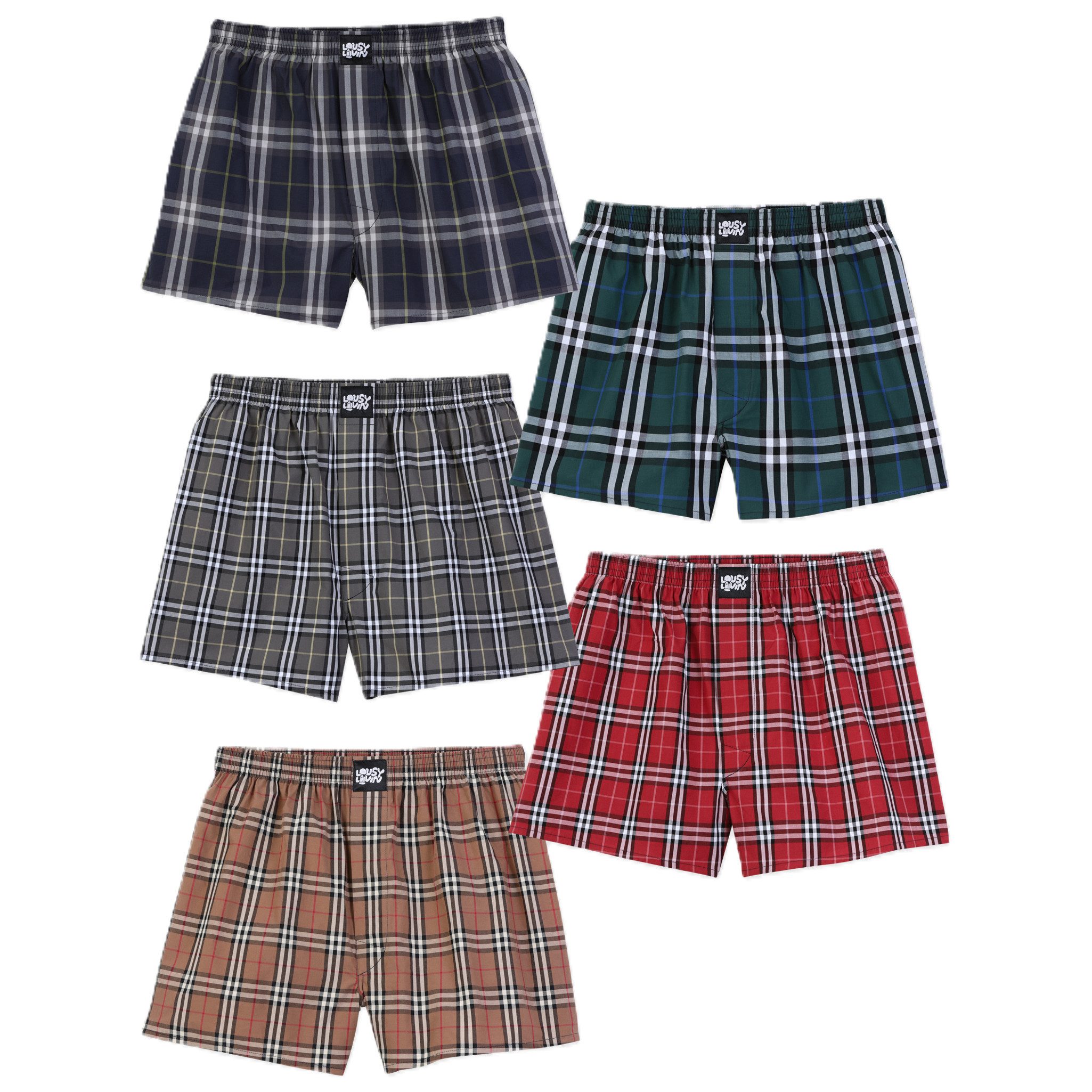 Lousy Livin Boxershorts Lousy Livin 5-Pack Boxershorts Check 5 Pack William (Boxershorts, Boxershorts)