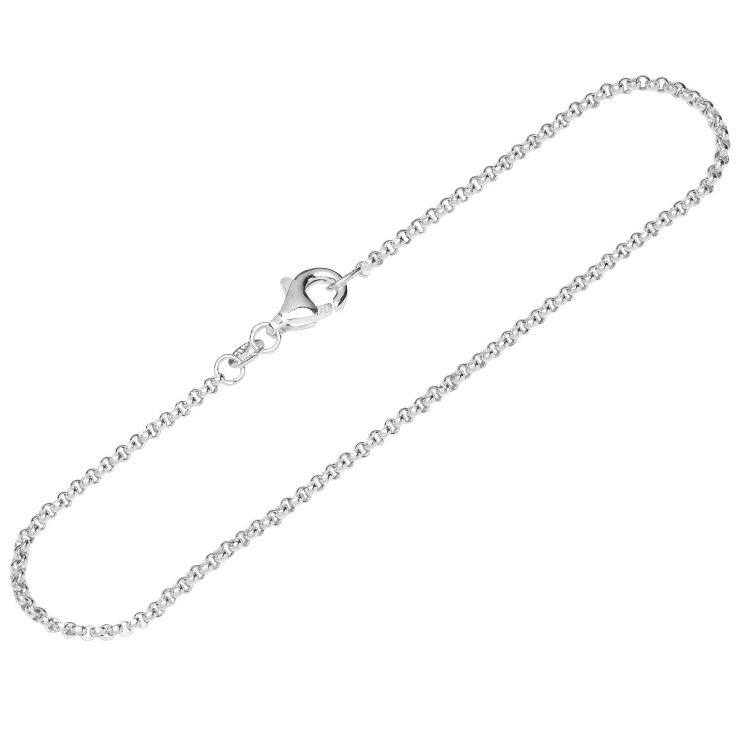 Silberarmband Armband 925 Sterling Silber 19cm Erbskette rund we