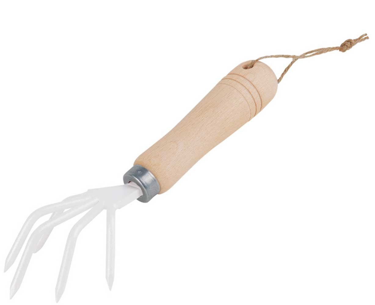 Bürstenhaus Redecker Kleingrubber hochwertiger Handgrubber, weiß mit Holzstiel, 1 St.