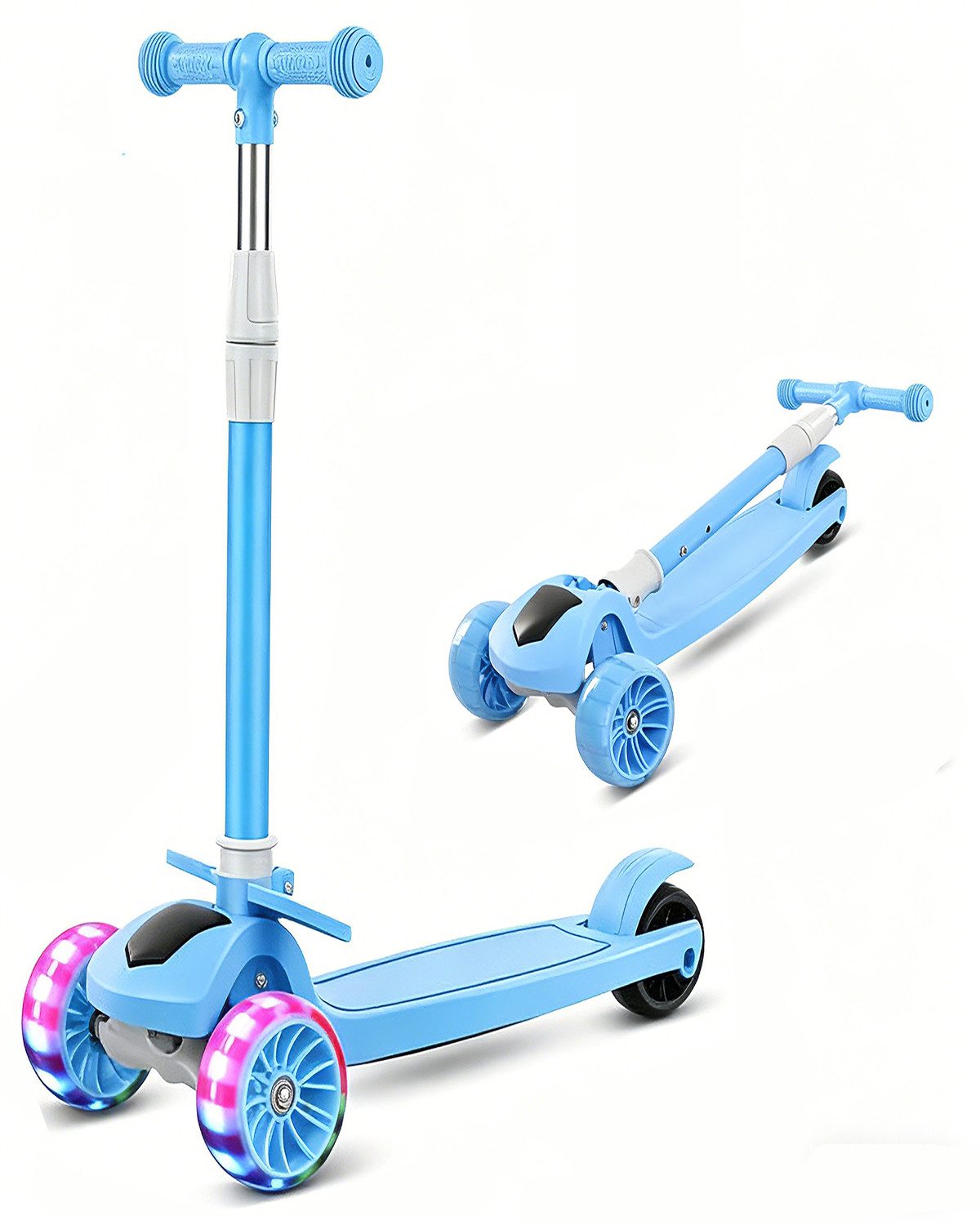 Cityroller Dreiradscooter Scooter Kinderroller Tretroller LED-Räder bis 40 kg