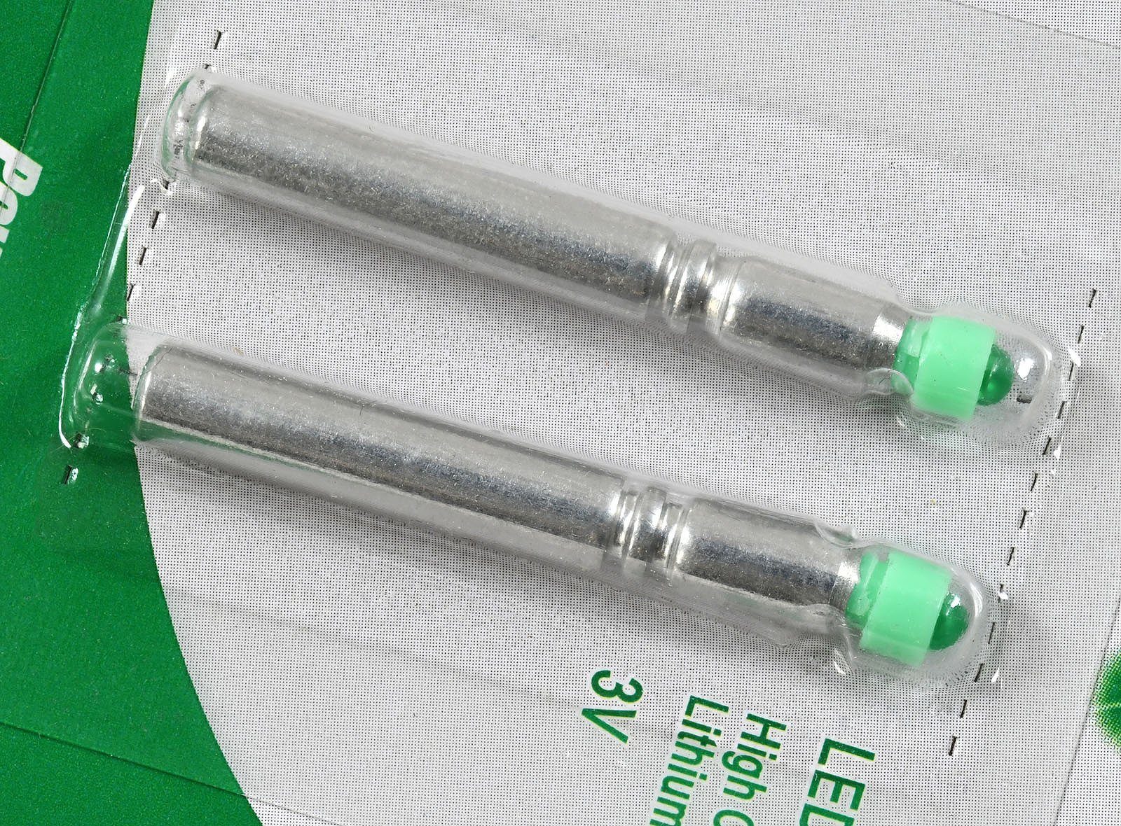Powery OEM Lithiumbatterie CR435 mit grüner LED 2er Blister Batterie, (3 V)