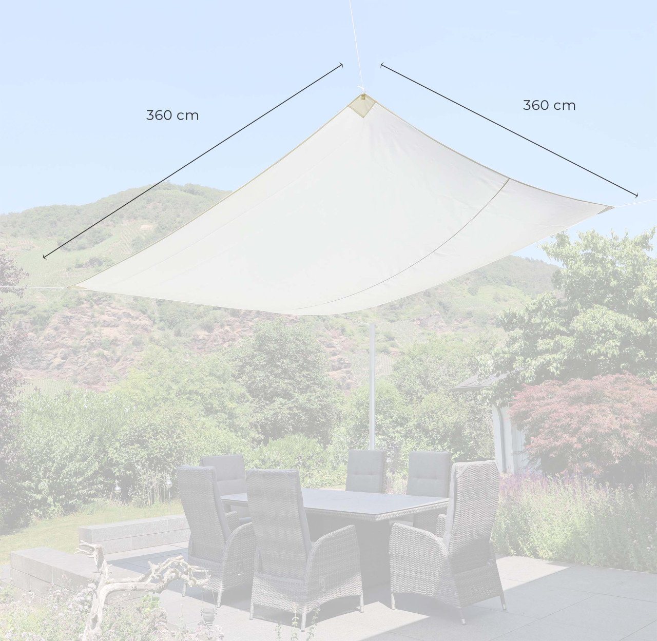 Thumbnail - GO-DE Sonnensegel GO-DE Sonnensegel beige 360 x 360 cm
