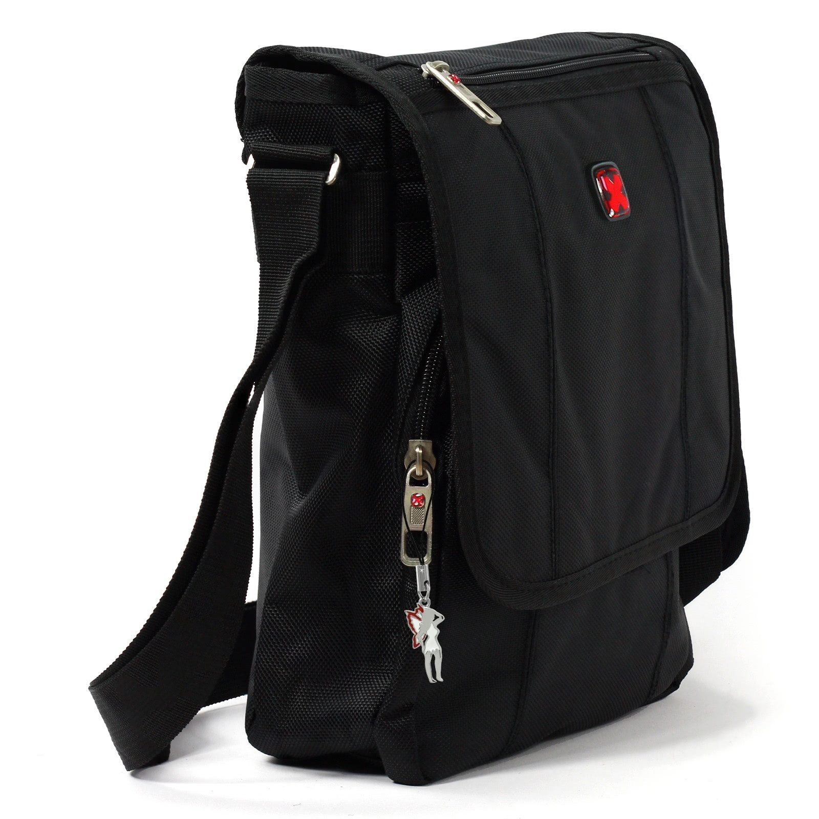 Travel N Meet Messenger Bag Travel N Meet Damen Herren Umhängetasche (Messenger Bag), Herren Messenger Bag, Flugbegleiter Polyester, schwarz ca. 24cm