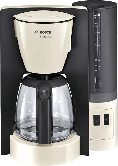 Bosch Home & Garden Filterkaffeemaschine Bosch Haushalt TKA6A047 ComfortLine Kaffeemaschine Creme, Schwarz Fas