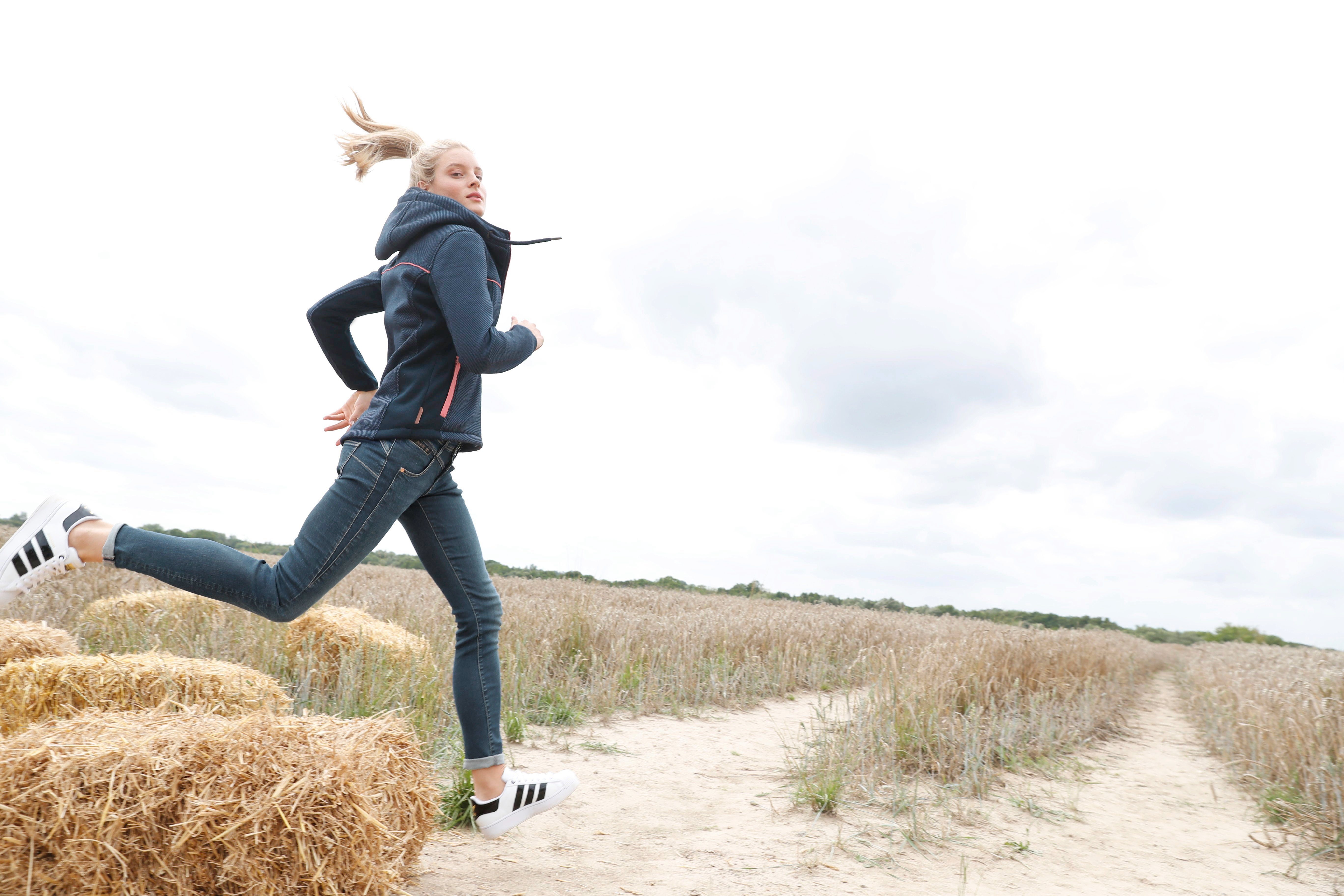 peach Uni-Farben Longshirt & Kickin Alife in T-Shirt A schönen MaxiAK sportives