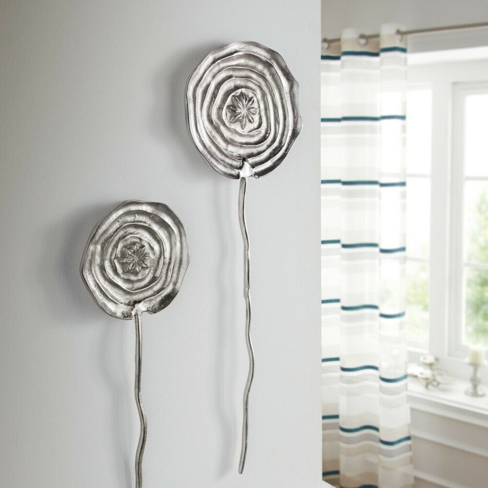 Home-trends24.de Wanddekoobjekt Wanddeko Deko Wandhänger Blume Aluminium Si günstig online kaufen
