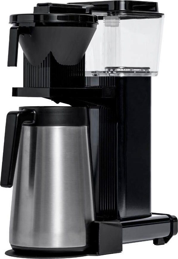 Moccamaster Filterkaffeemaschine 1,25l black, Kaffeekanne, Thermoskanne 1x4 mit 741 Papierfilter KBGT