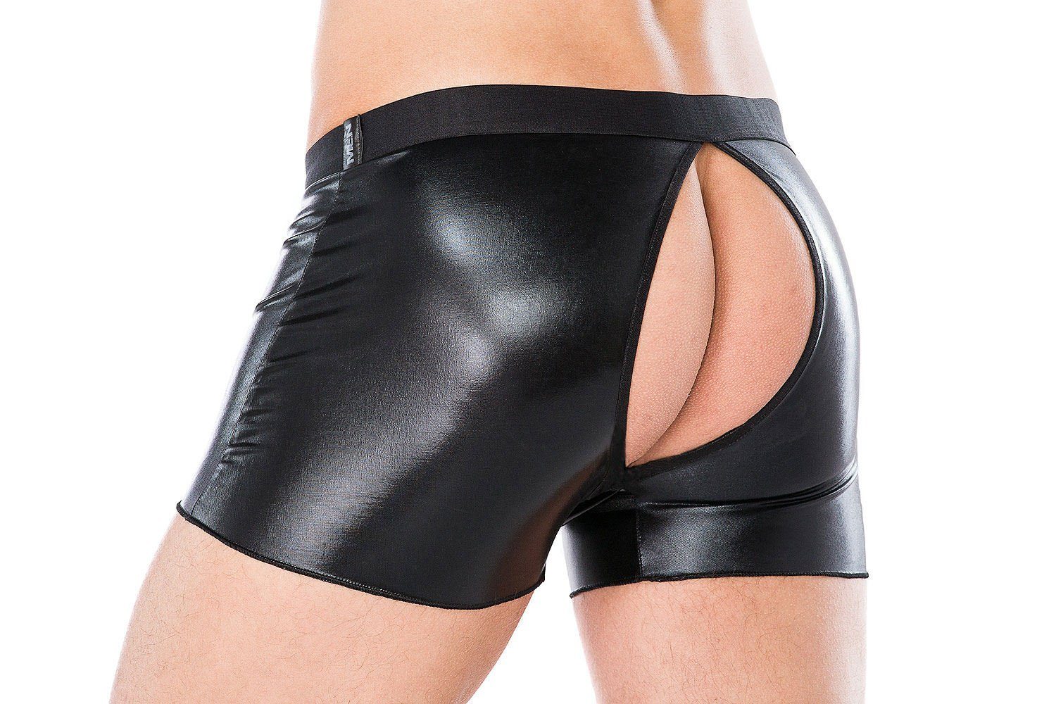 Schritt Herrenslip Andalea, von in EU offener Slip Andalea Wetlook-Boxershorts Boxershorts und Haken Made Männer mit