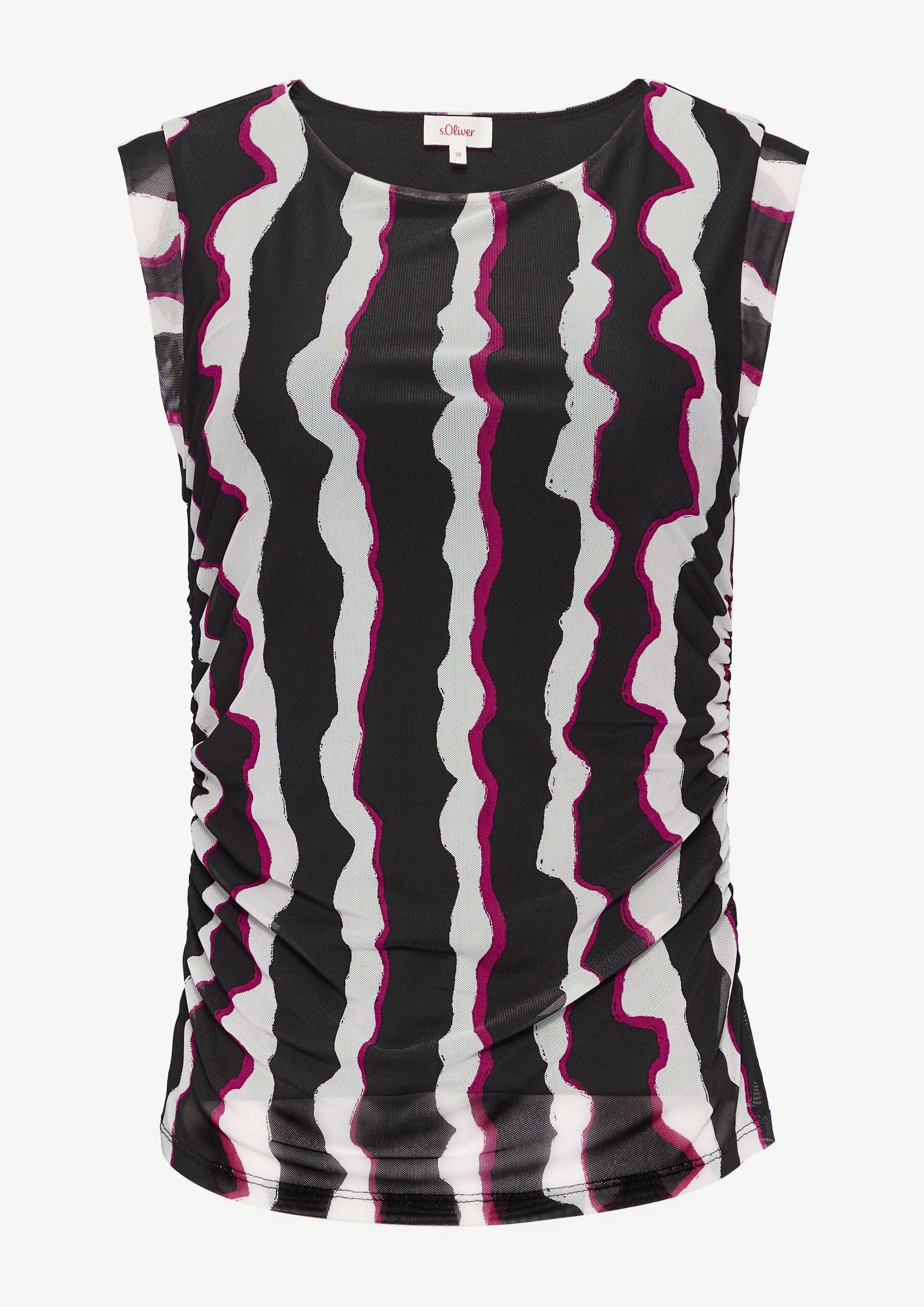 s.Oliver Shirttop Mesh-Top mit seitlichen Raffungen günstig online kaufen