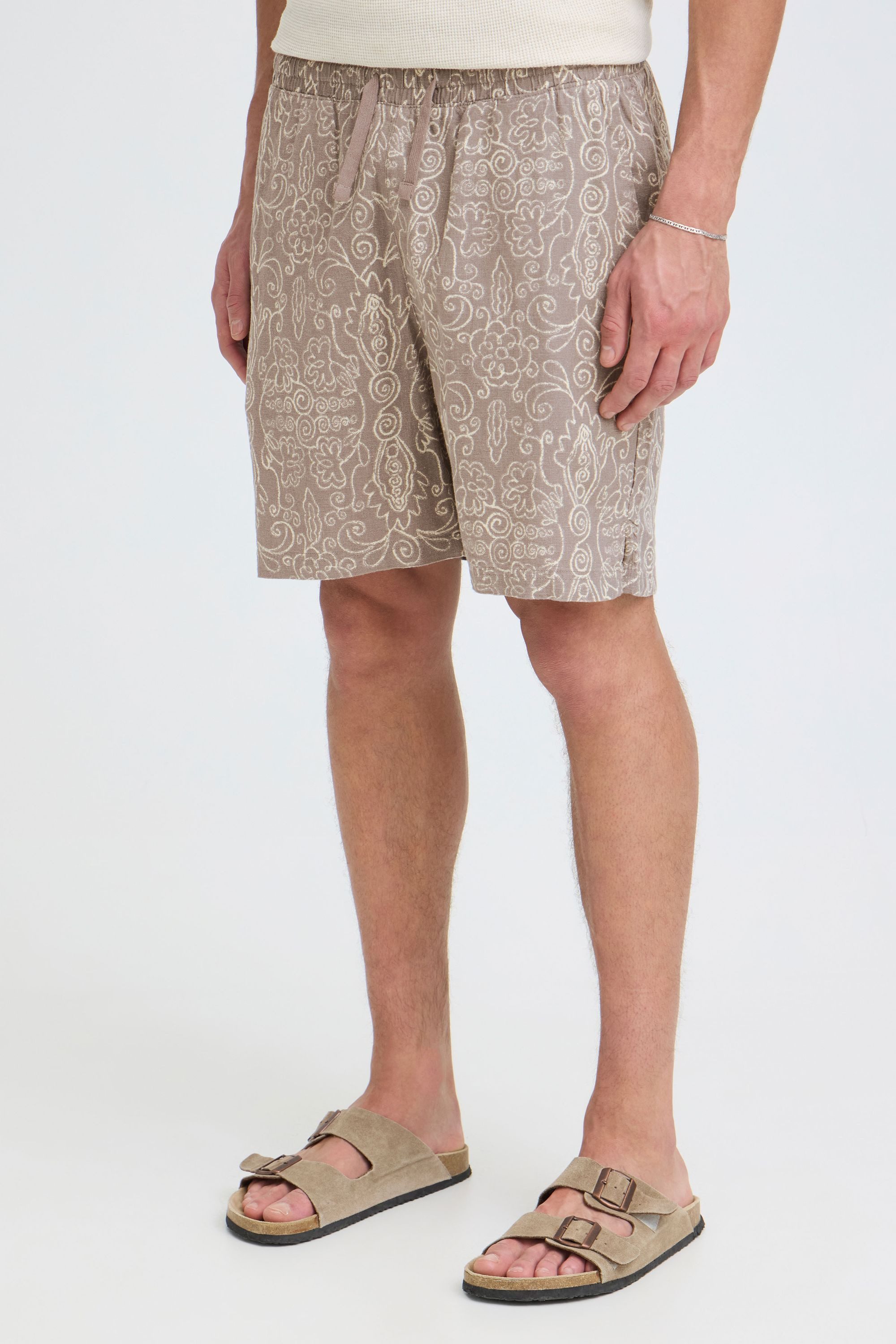 !Solid Leinenhose SDLiam Gemusterte Leinen-Mix-Shorts mit Kordeln
