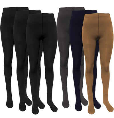 Aurela Damenmode Thermostrumpfhose Damen Strumpfhose Supersoft weiches Innenfleece Ski- Funktionswäsche 300 DEN (6er Pack) 300 DEN, extra weich