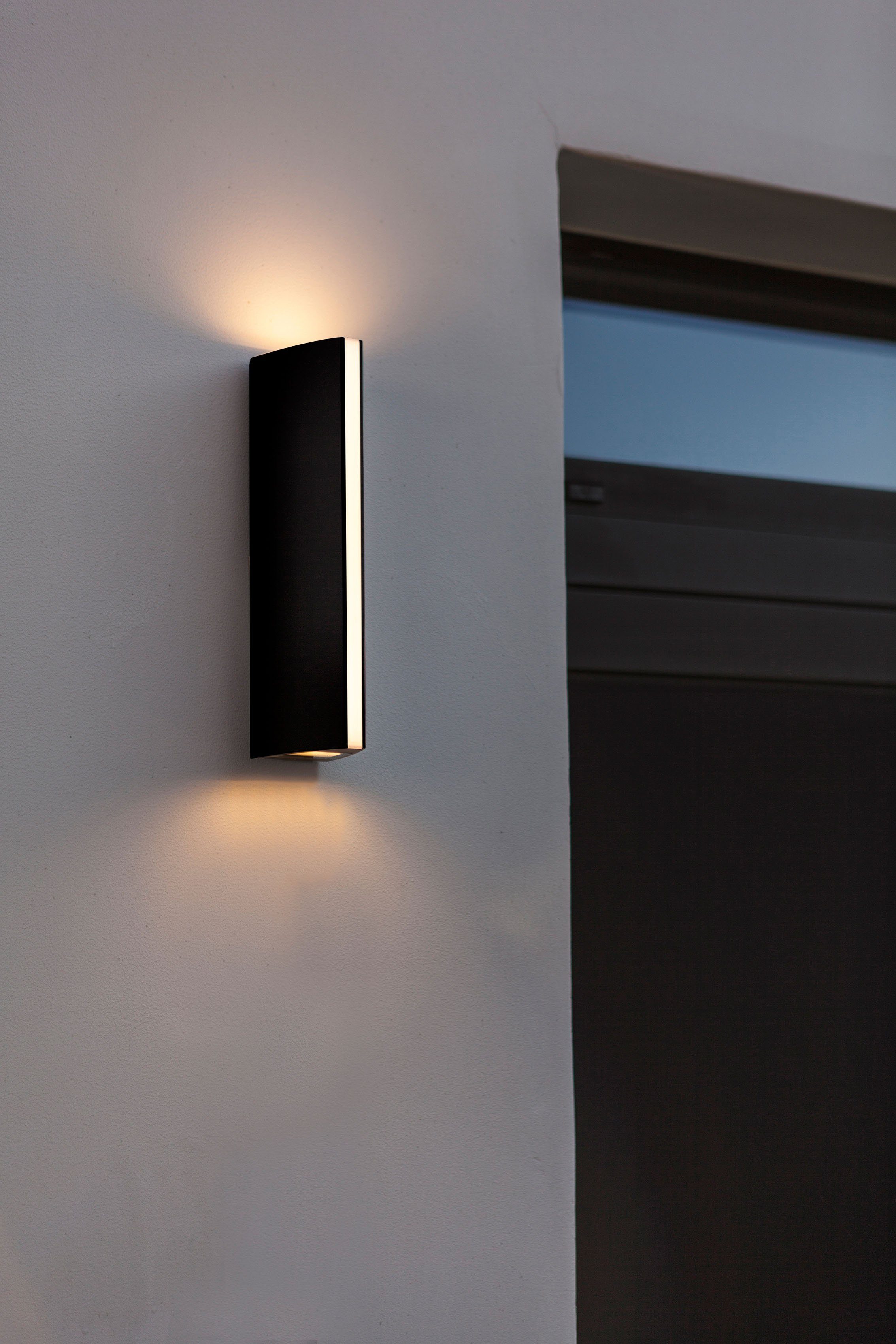 fest integriert, ECO-LIGHT LUTEC Warmweiß LED Außen-Wandleuchte LED LEO,