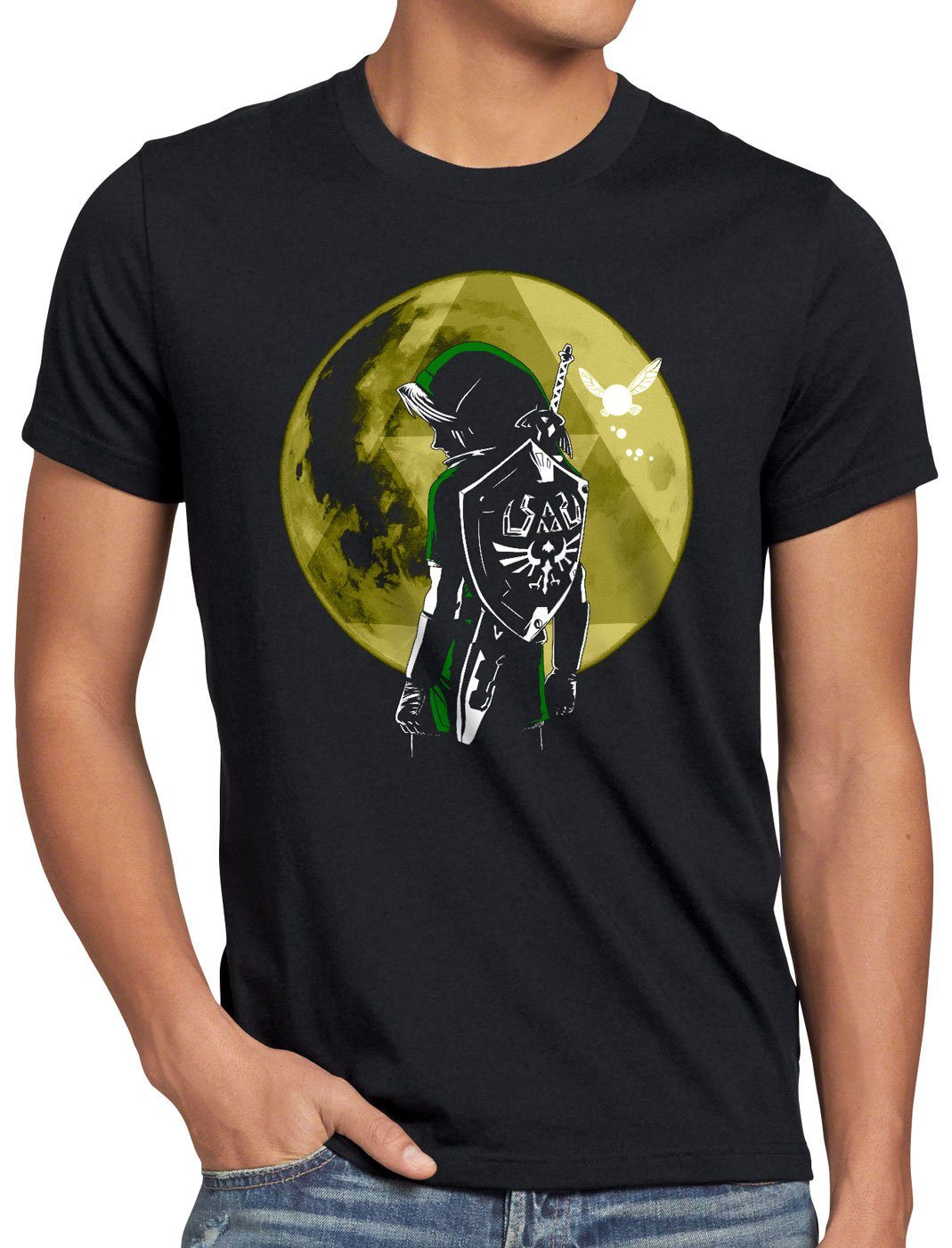 style3 Print-Shirt Herren T-Shirt Link Triforce Mond switch prinzessin awakening